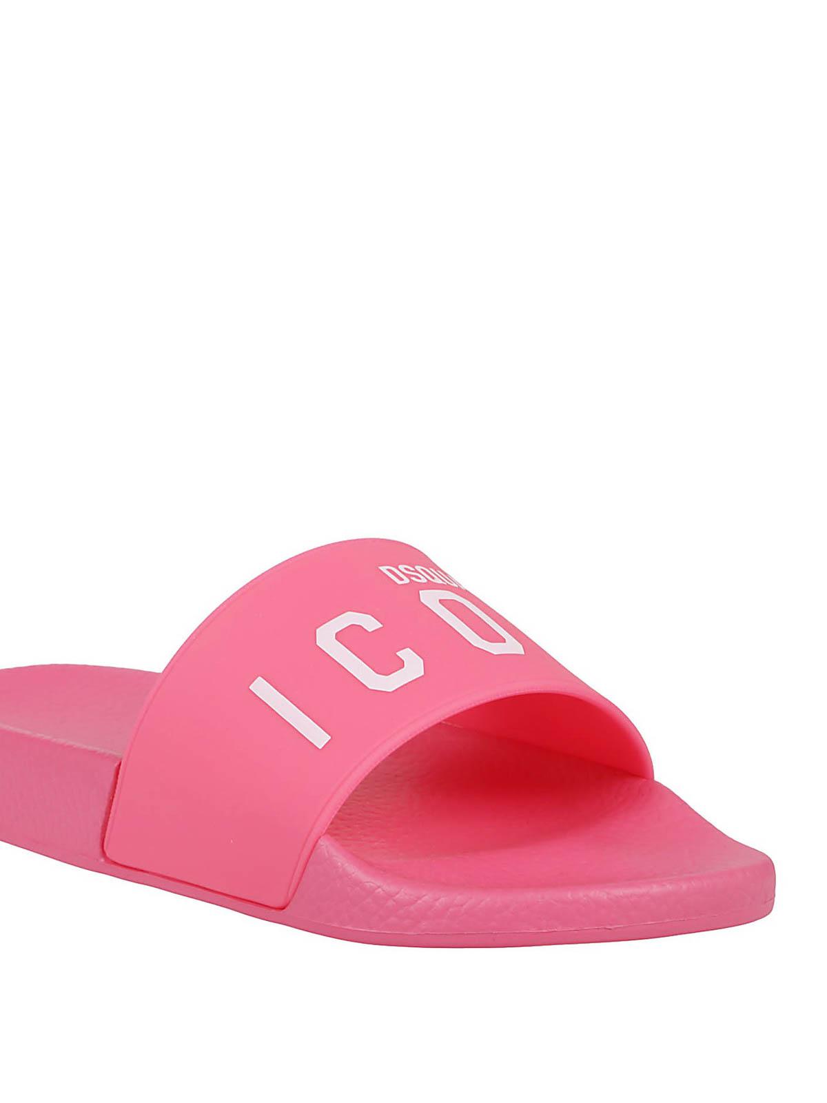 DSquared² Rubber Icon Slides in Pink - Lyst