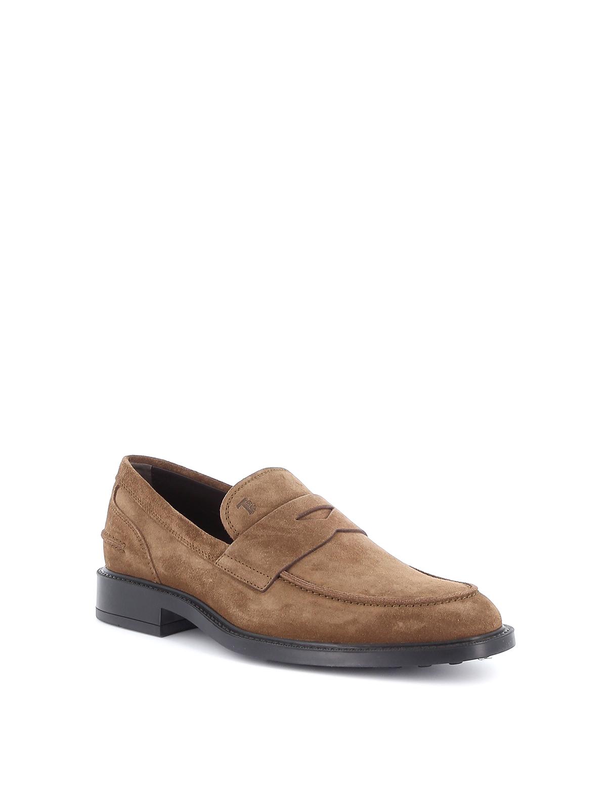 Tod's Rubber Sole With Pebbles Suede Loafers in Light Brown (Brown) for