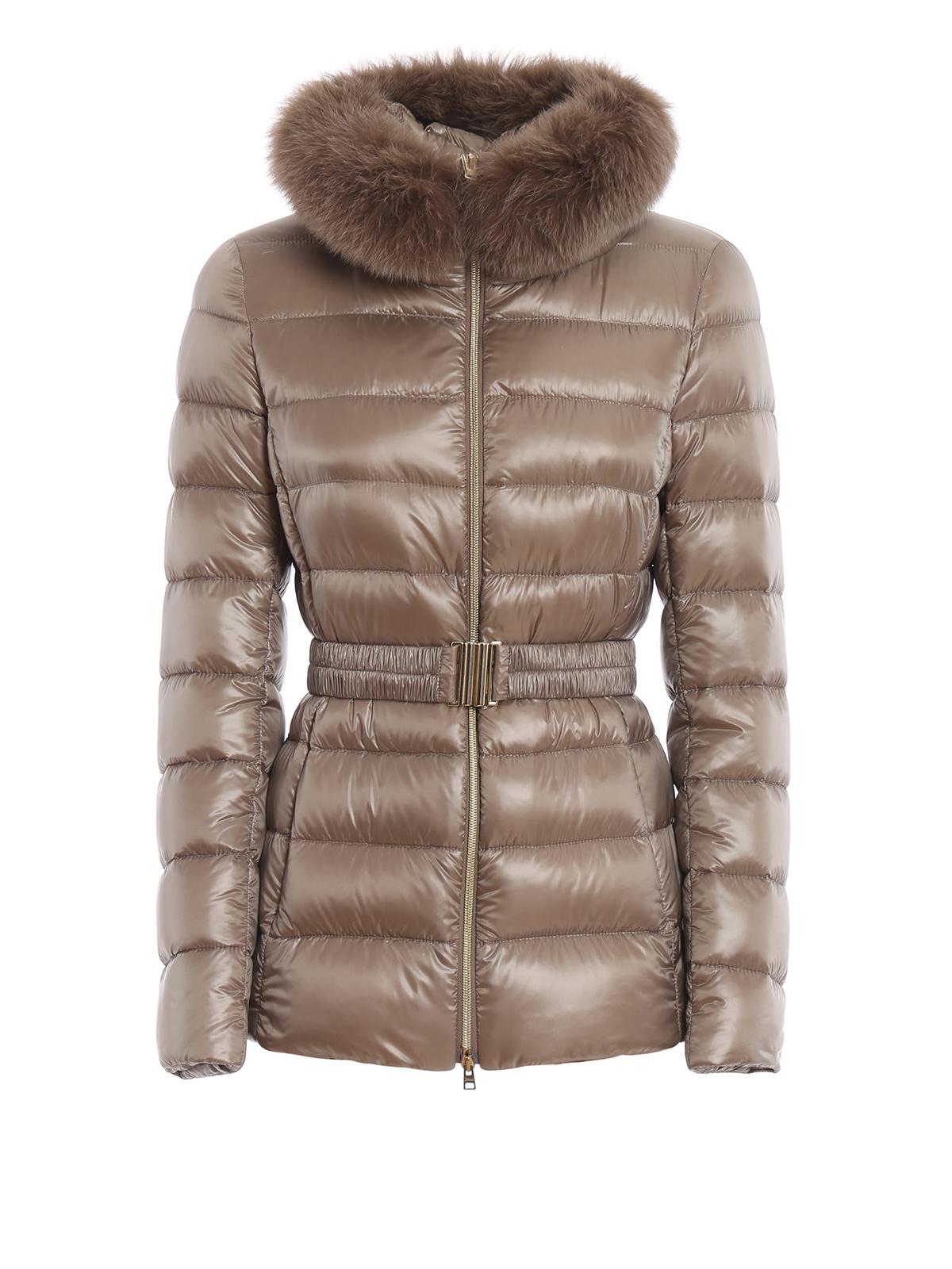 Herno Synthetic Claudia Belted Beige Puffer Jacket in Natural - Lyst