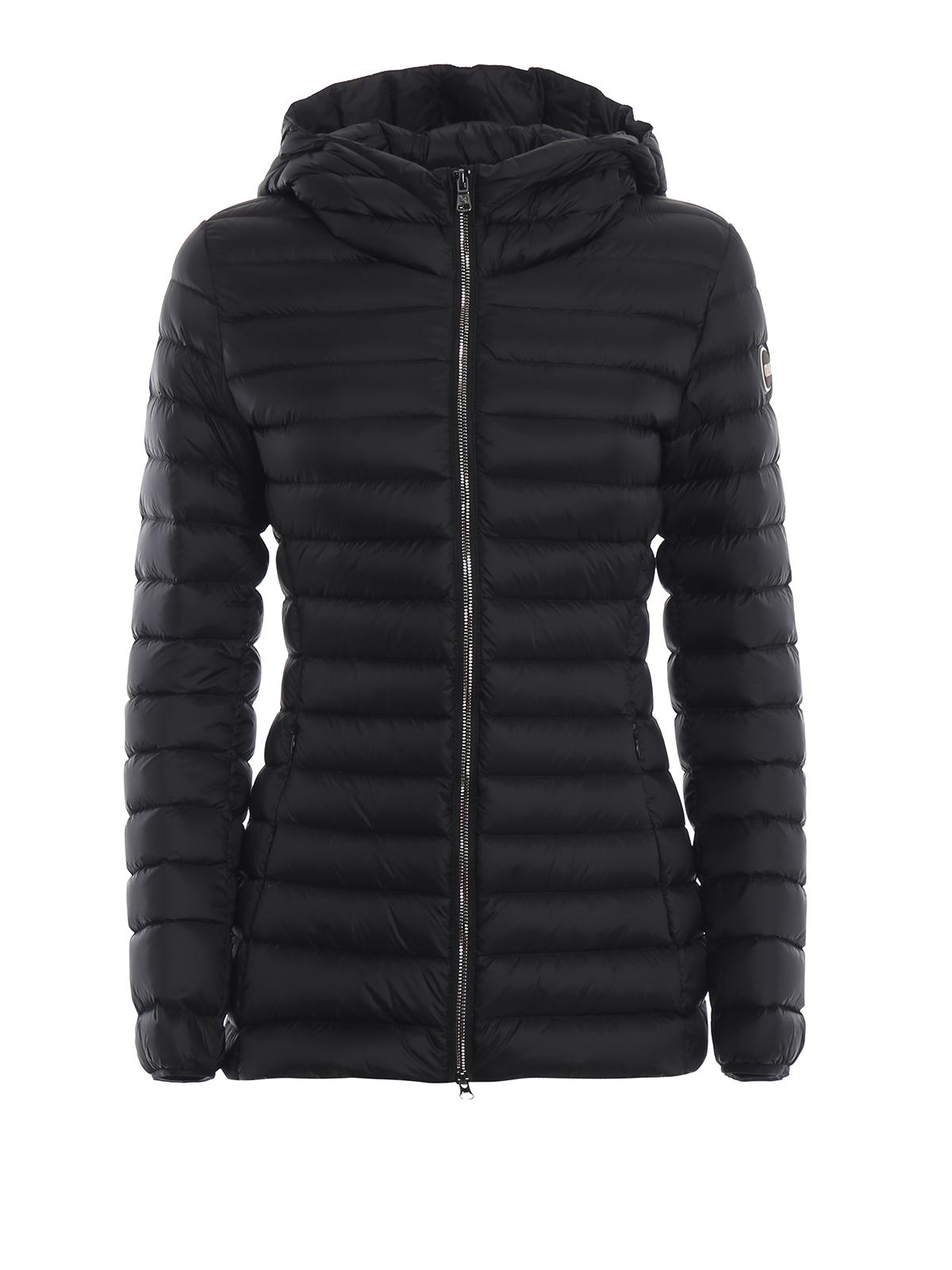 fitted waist puffer jacket