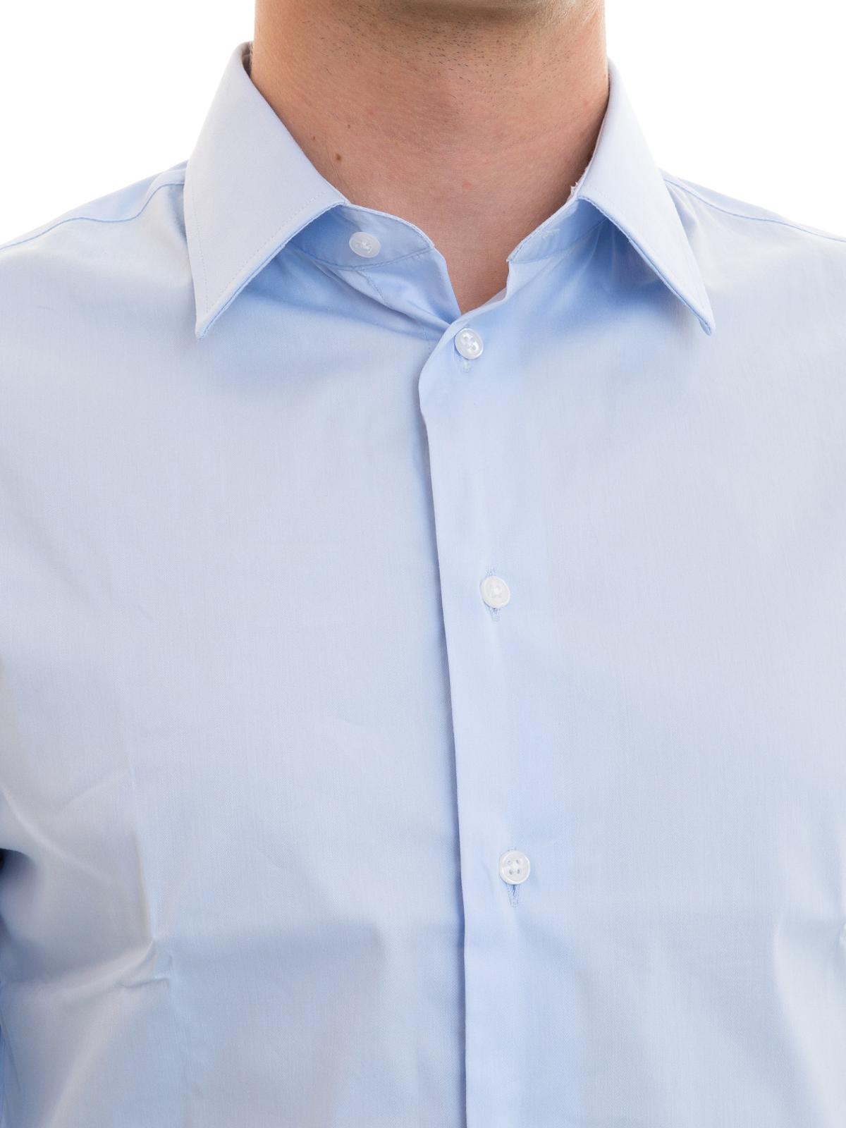 Armani Cotton Blend Modern Fit Shirt in Light Blue (Blue) for Men - Lyst