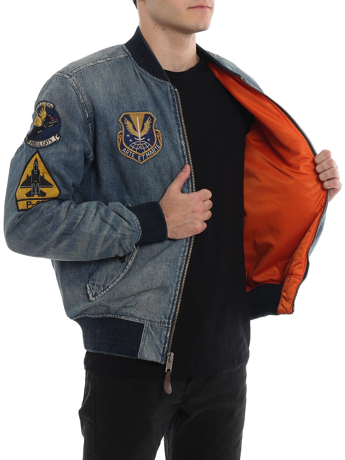 ralph lauren denim bomber jacket