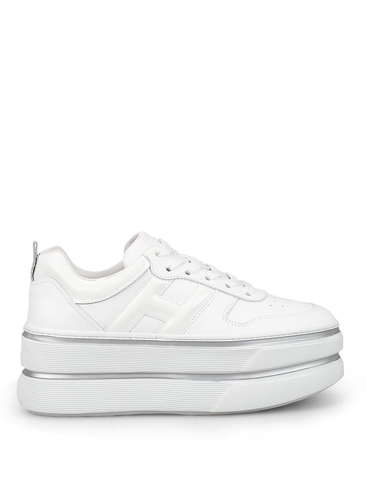 Hogan Leather White Platform Sneakers - Lyst