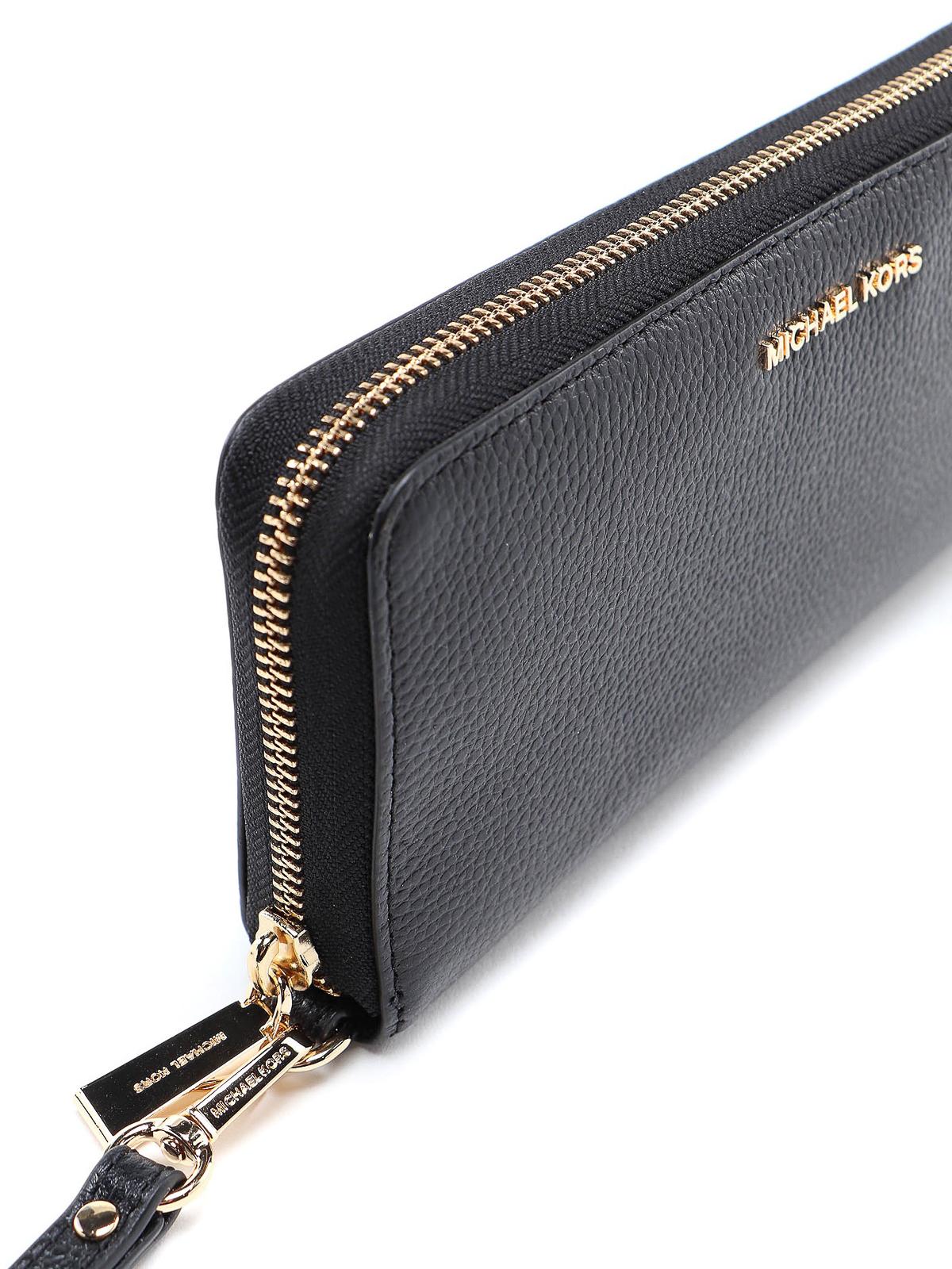 Michael Kors Leather Jet Set Travel Continental Wallet in Black - Lyst