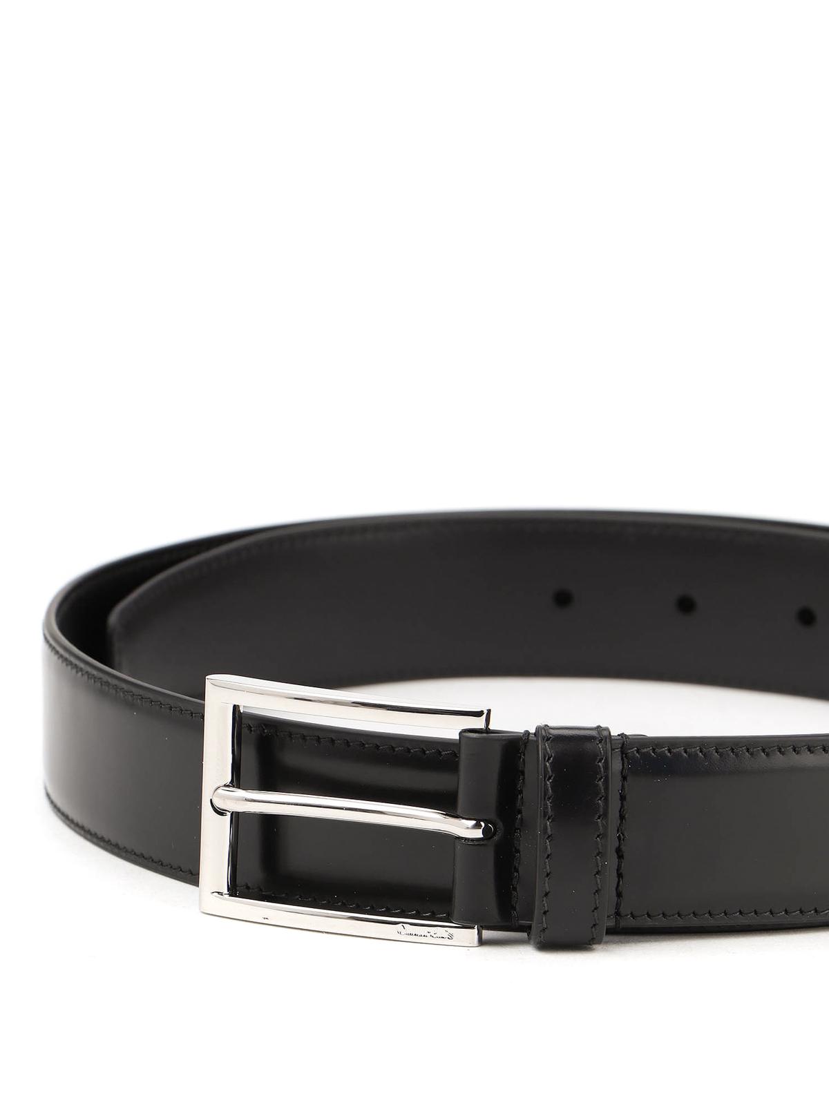 Church's Leather Square Buckle Black Belt for Men - Lyst
