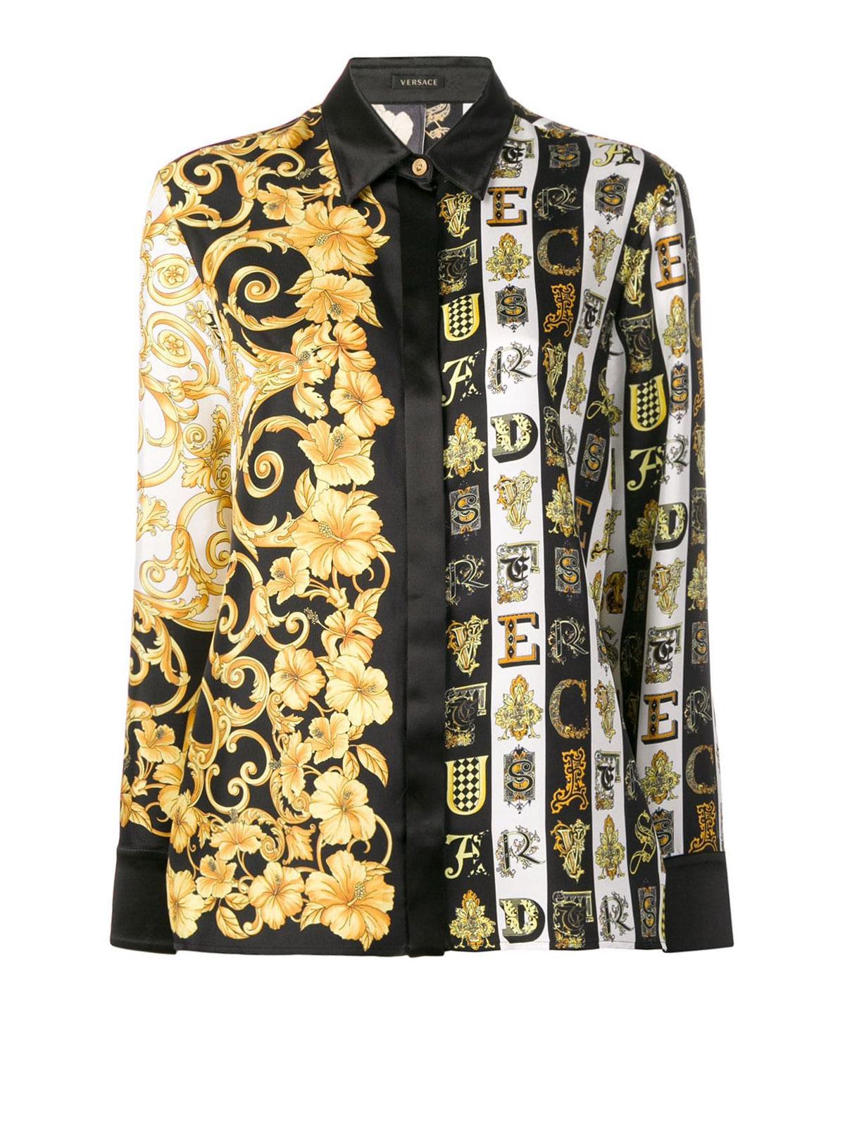 gold hibiscus print silk shirt Off 56% - talent-ways.com