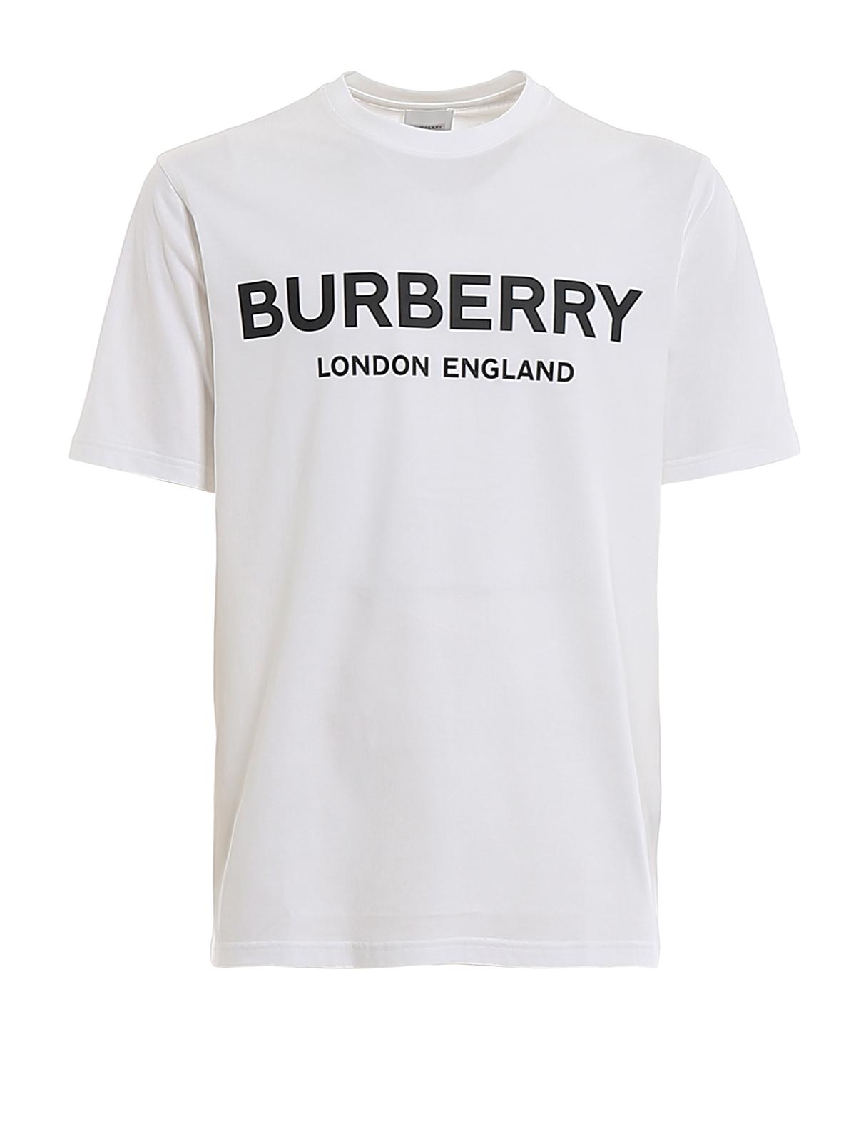 Burberry Letchford Logo Printed Jersey T-shirt in White for Men - Lyst