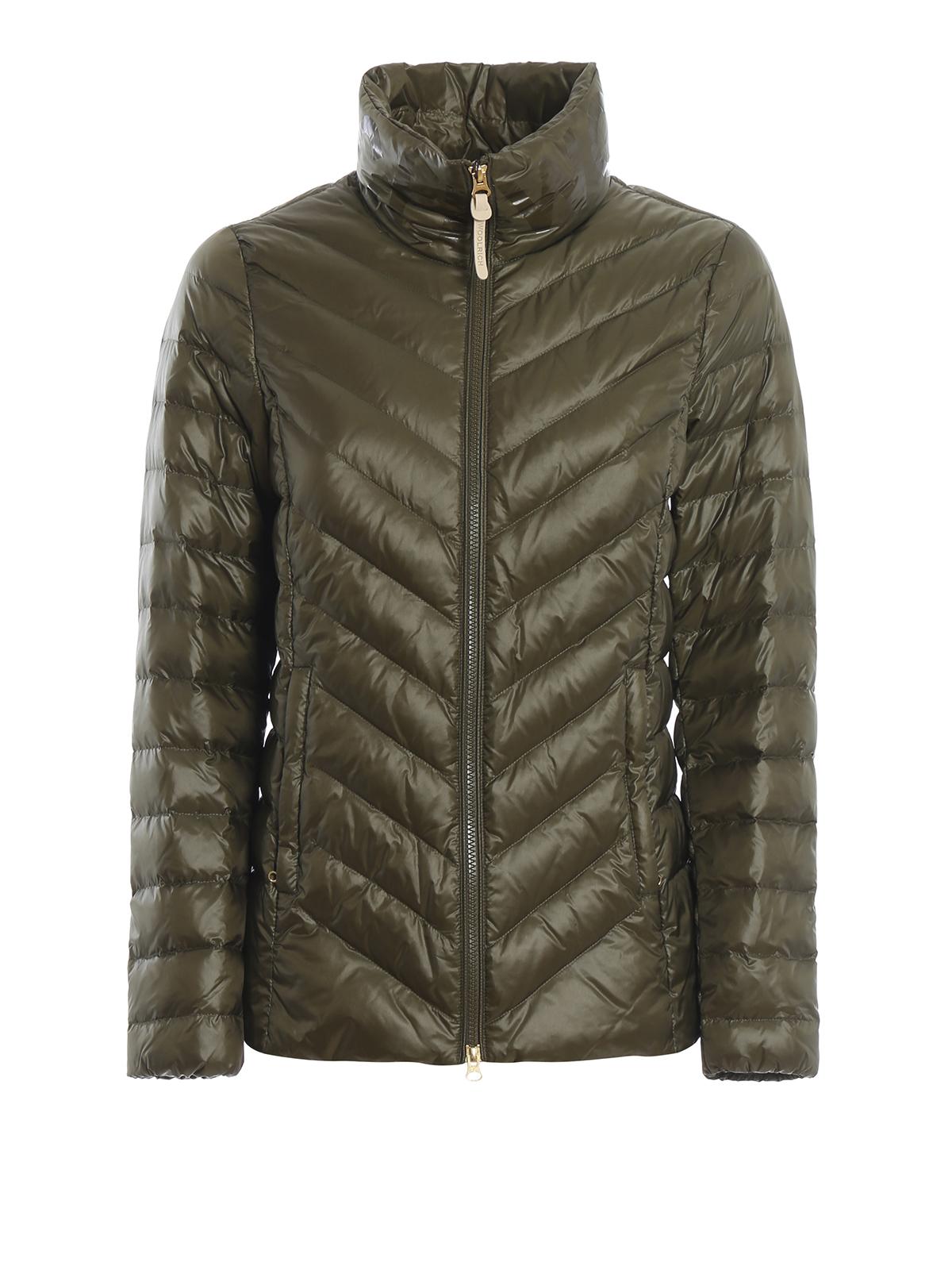 Woolrich Synthetic Clarion Chevron Quilted Puffer Jacket in Dark Green ...