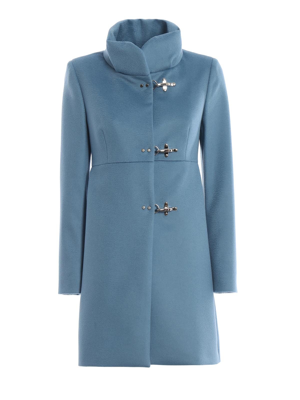 Fay Romantic Light Blue Wool And Cashmere Coat - Lyst