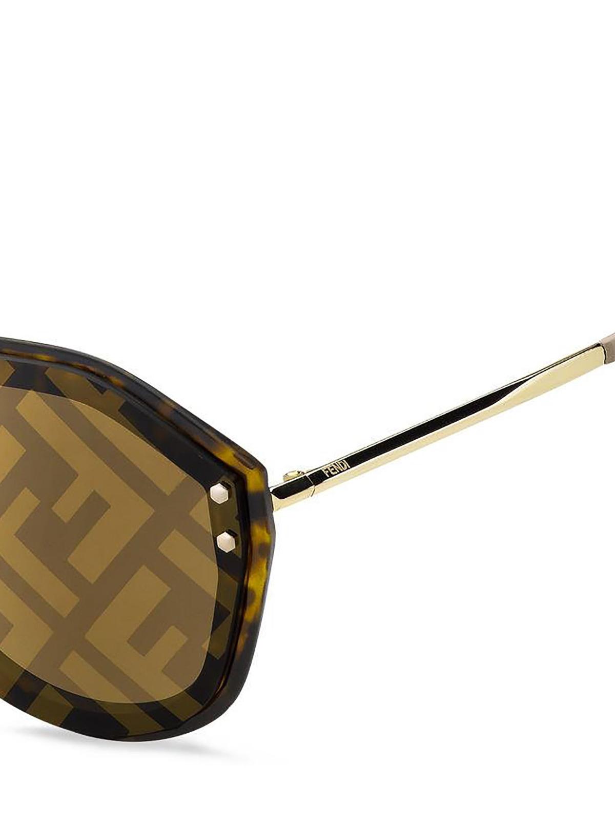 Fendi Aviator Sunglasses in Brown for Men - Lyst