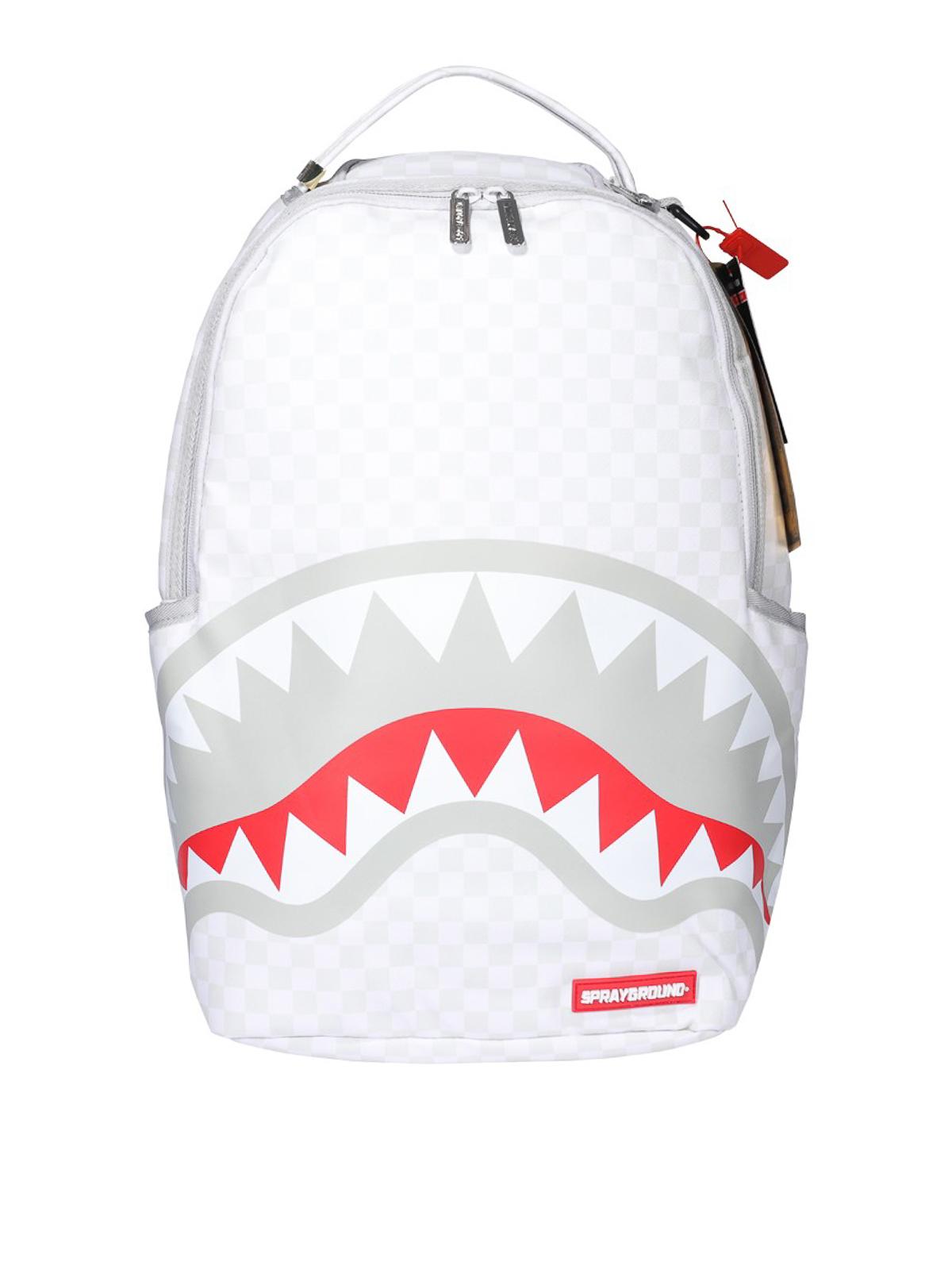 sprayground white marble backpack