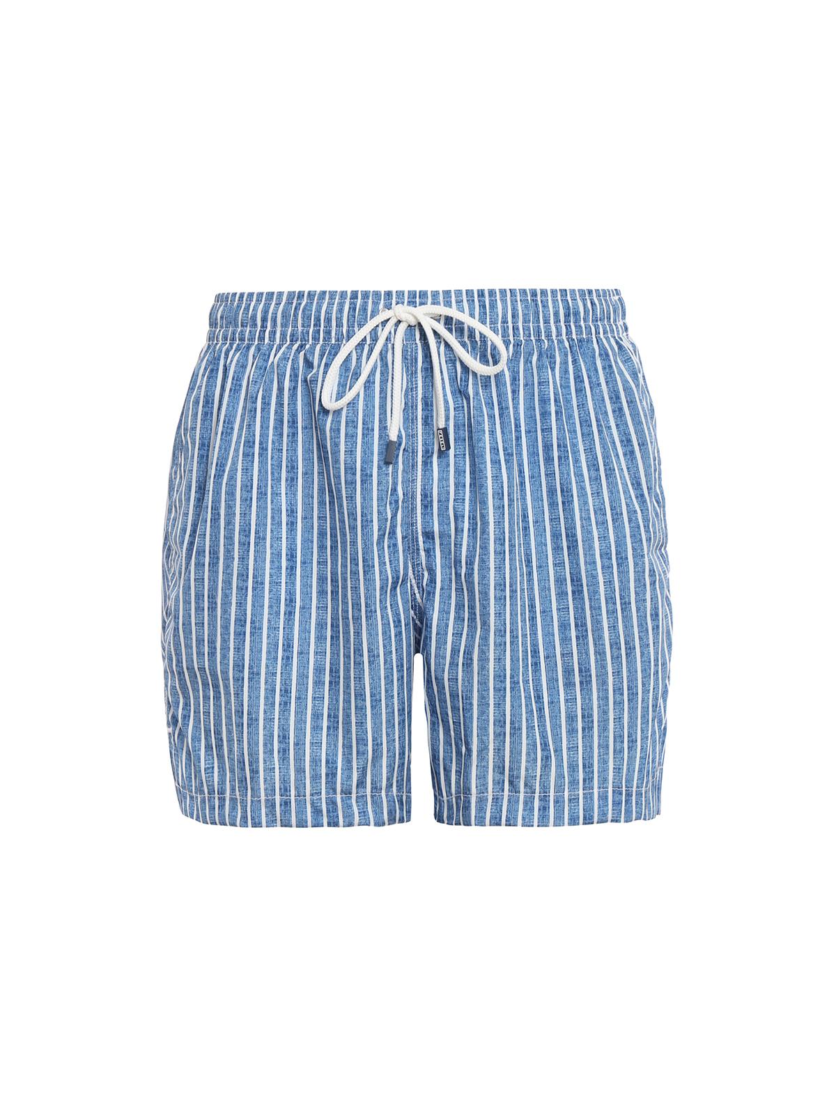 Fedeli Blue And White Striped Swim Shorts for Men - Lyst