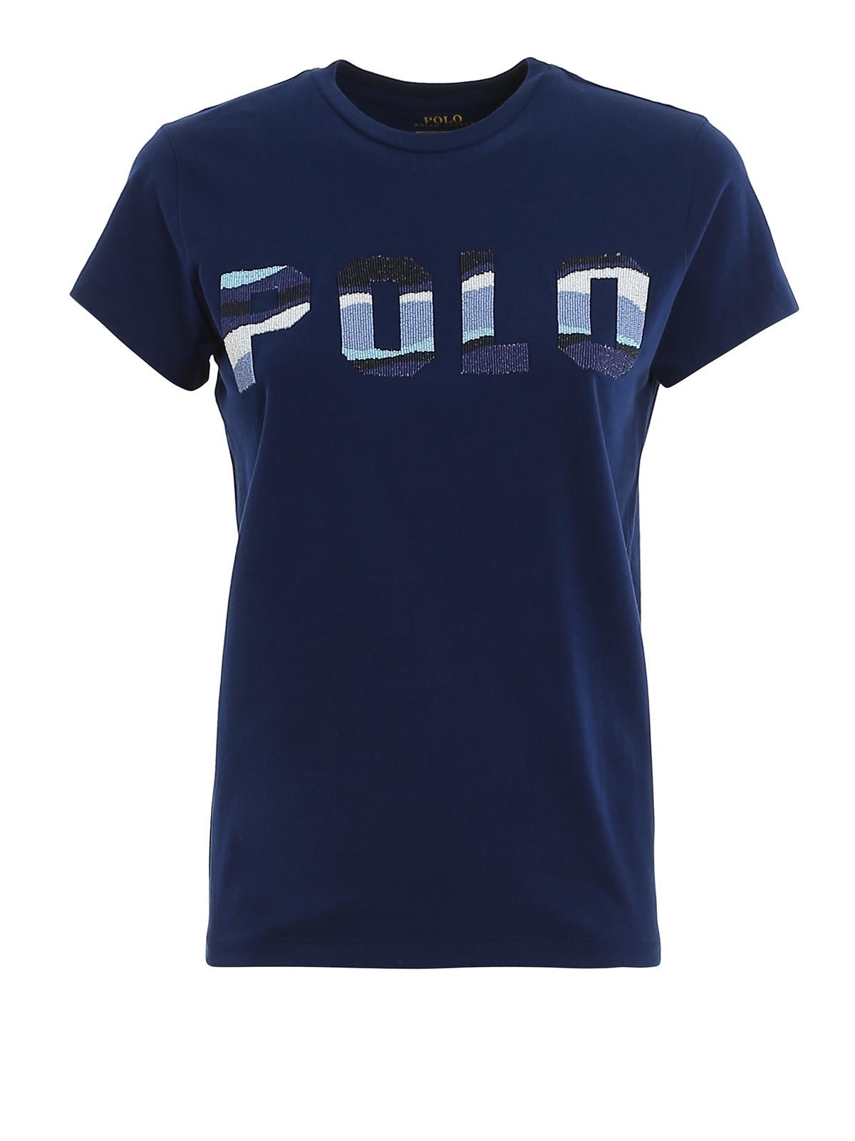 sequin logo t shirt