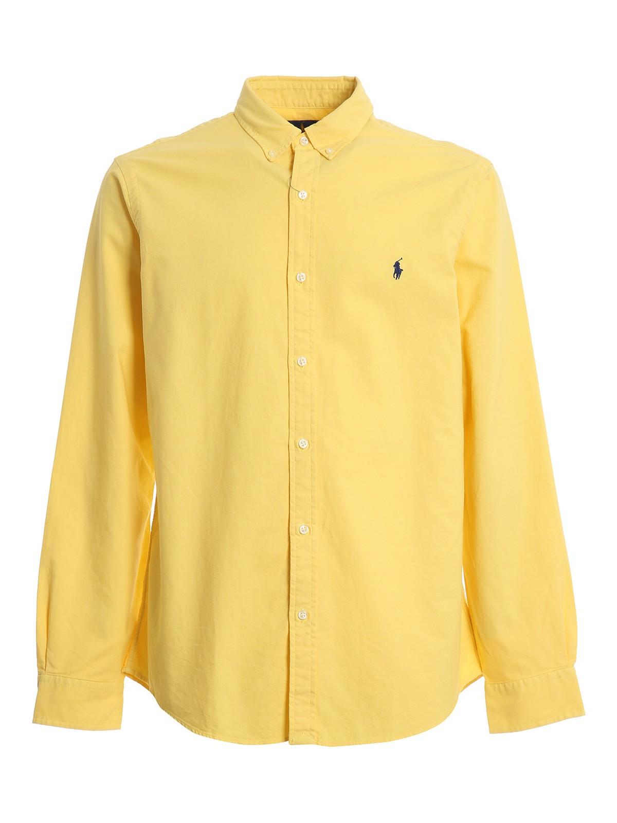 ralph lauren yellow button down shirt