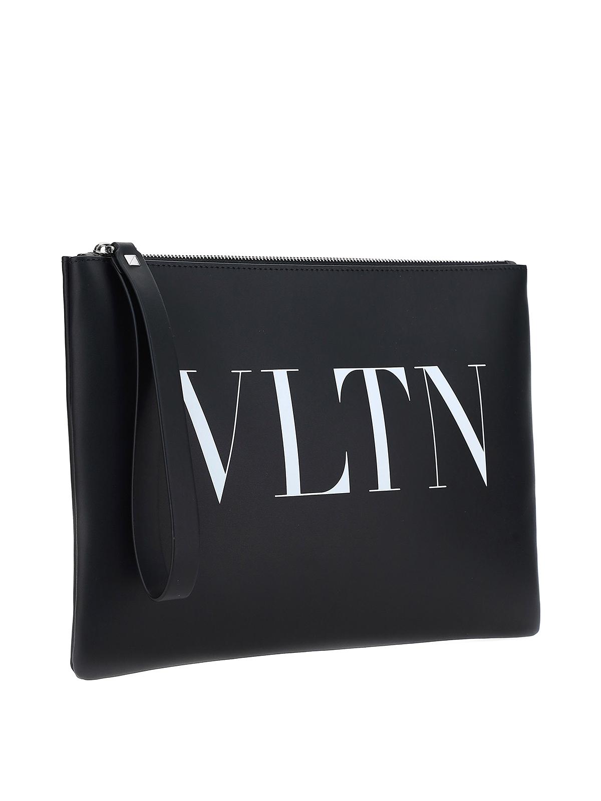 Valentino Garavani Vltn-logo Leather Pouch in Black for Men - Save 55% ...