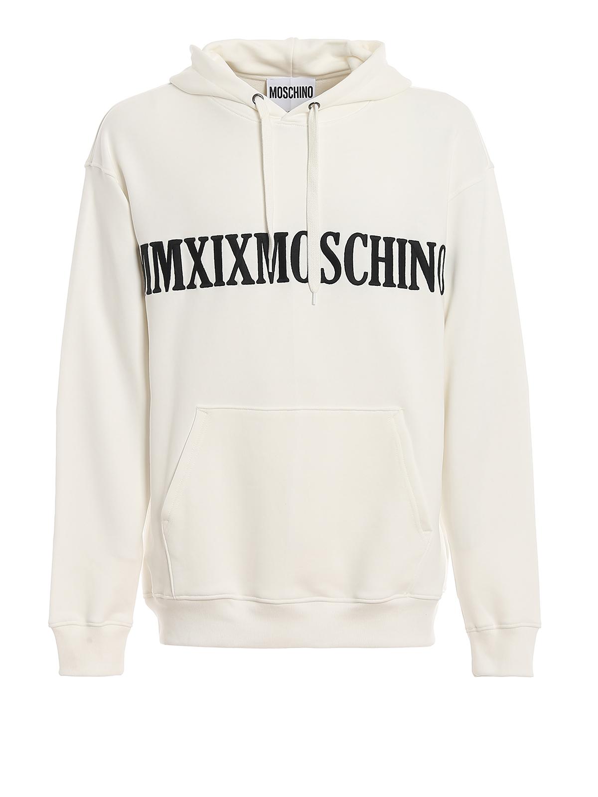 Moschino Cotton Mmxix Embroidered Hoodie in White - Save 8% - Lyst