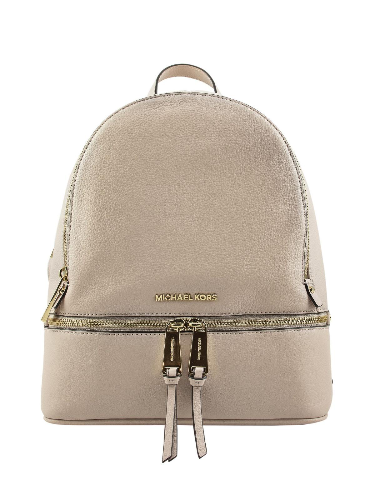 Michael Kors Rhea M Light Beige Leather Backpack in Natural Lyst