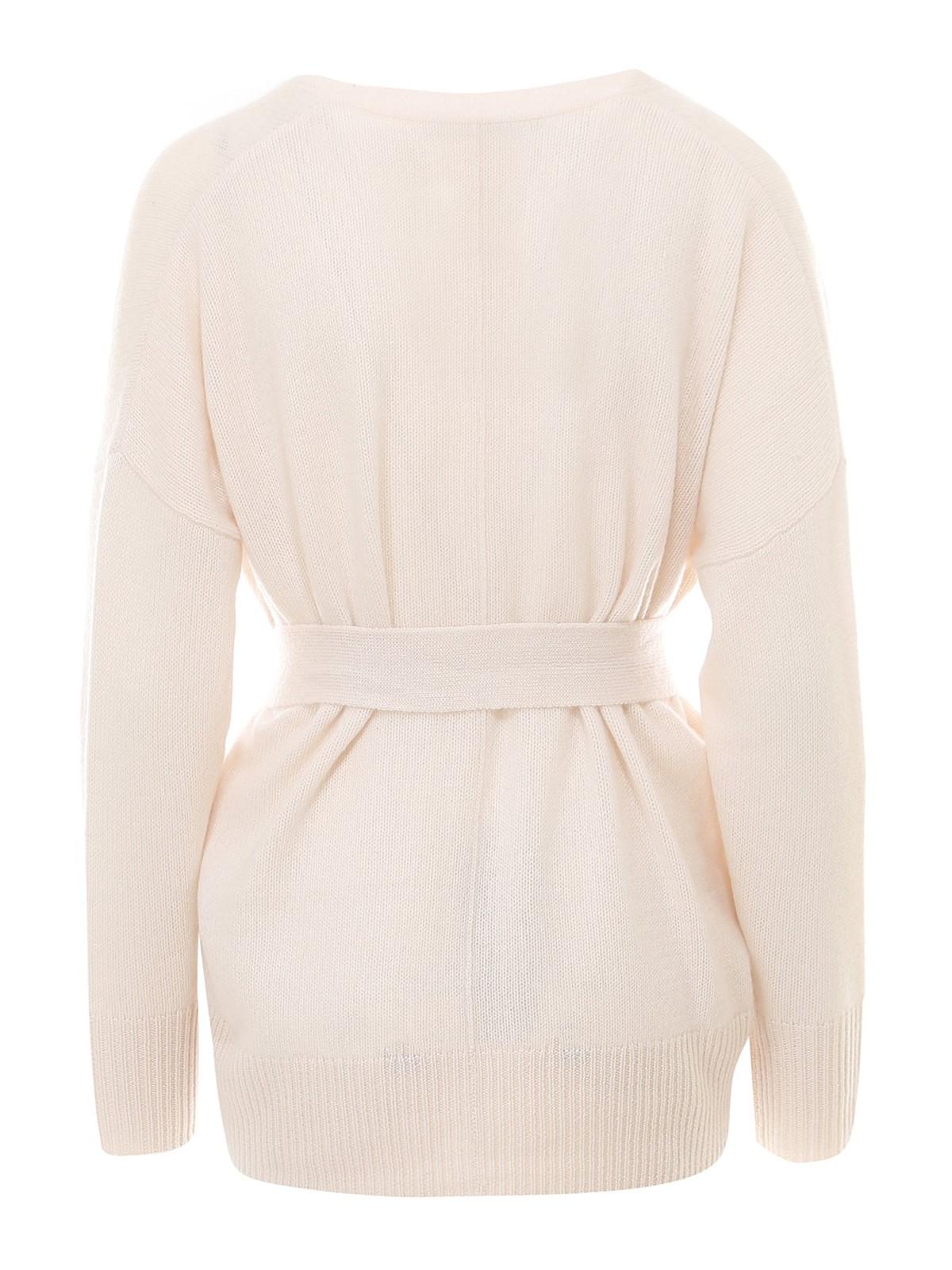 360cashmere Belted Cashmere Cardigan in White - Lyst