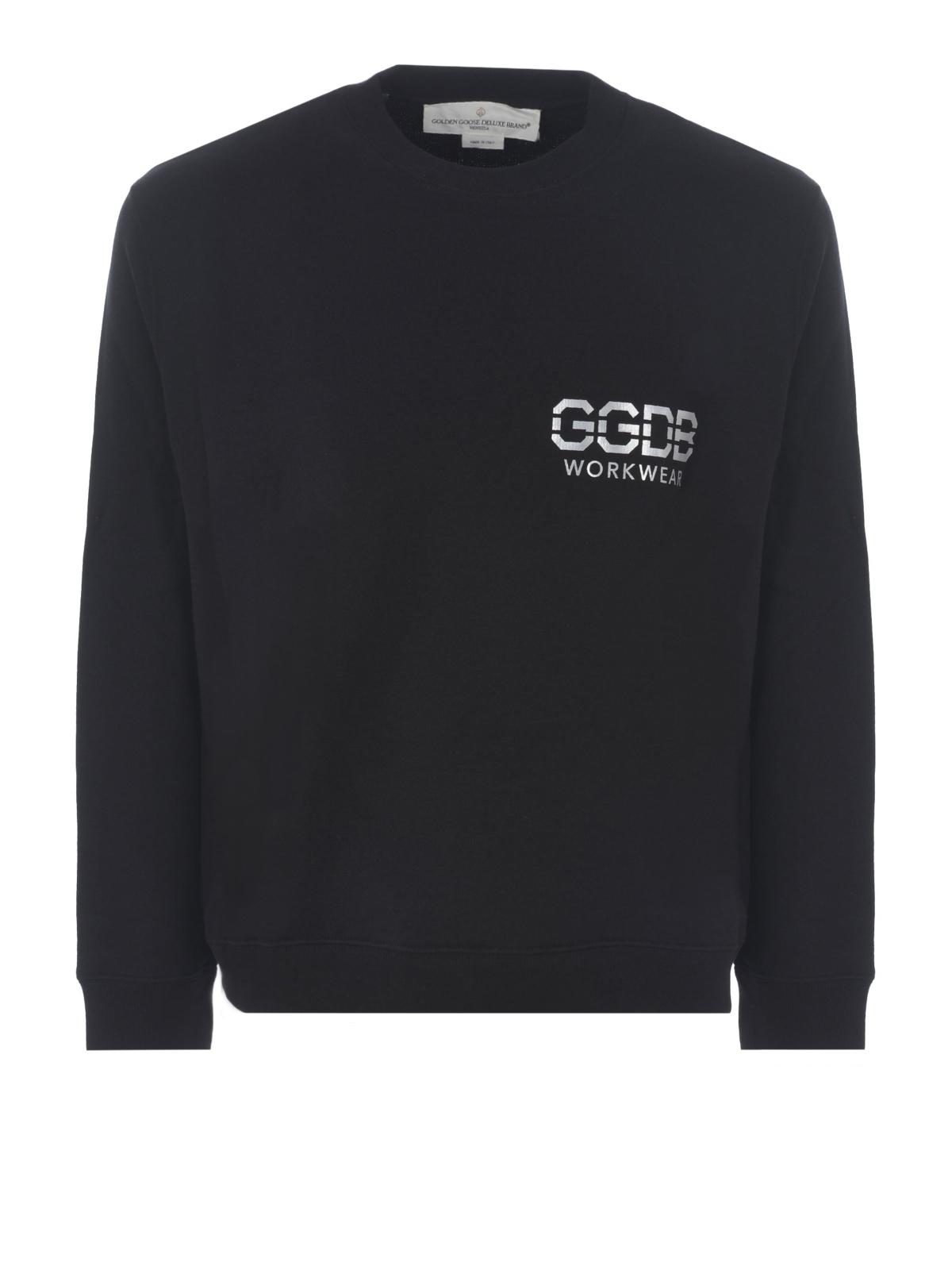 Golden Goose Deluxe Brand GGDB Logo Print Cotton Sweatshirt in Black ...