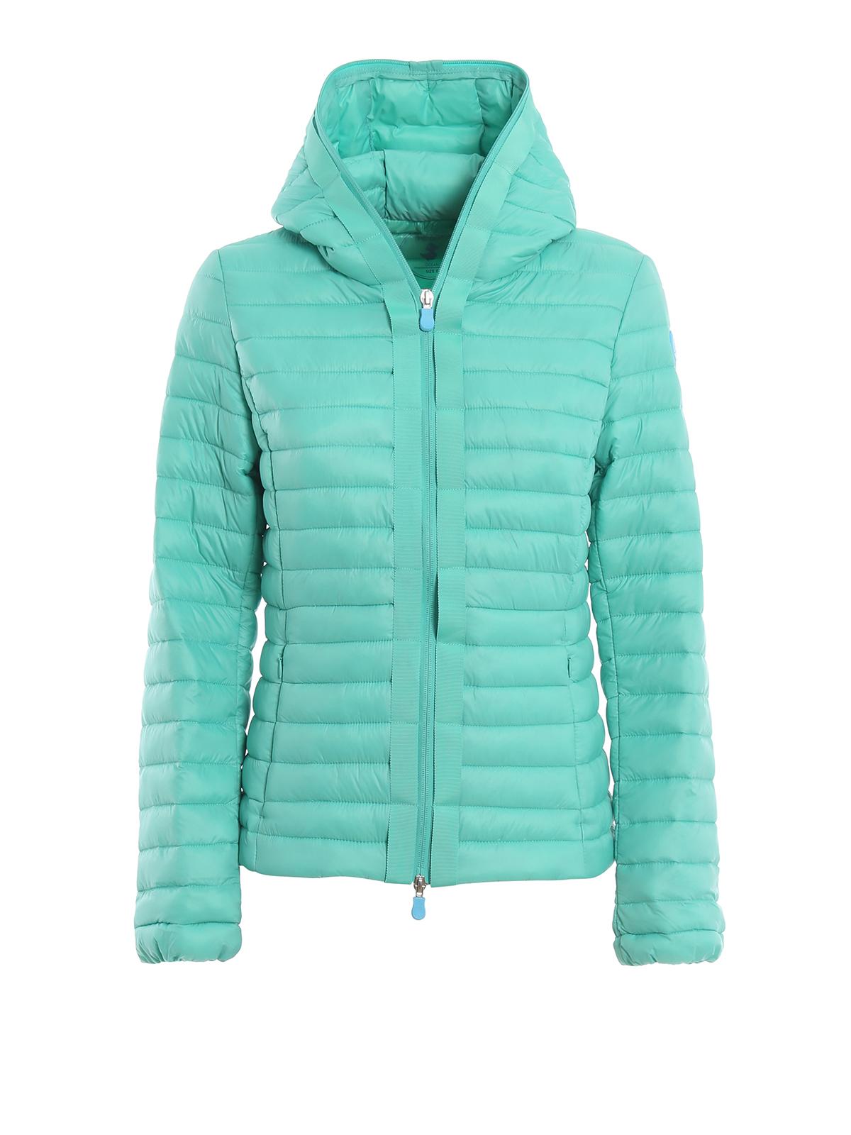 Save The Duck Synthetic Light Blue Matte Nylon Puffer Jacket - Lyst