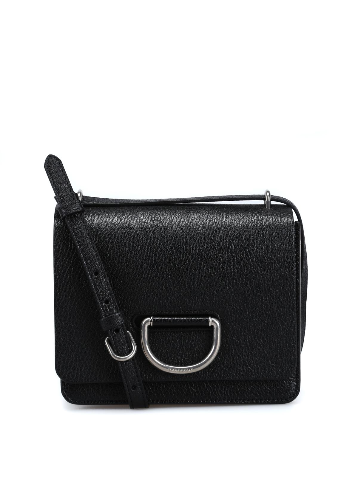 Burberry Leather D-ring Grainy Goatskin Small Crossbody Bag in Black - Lyst
