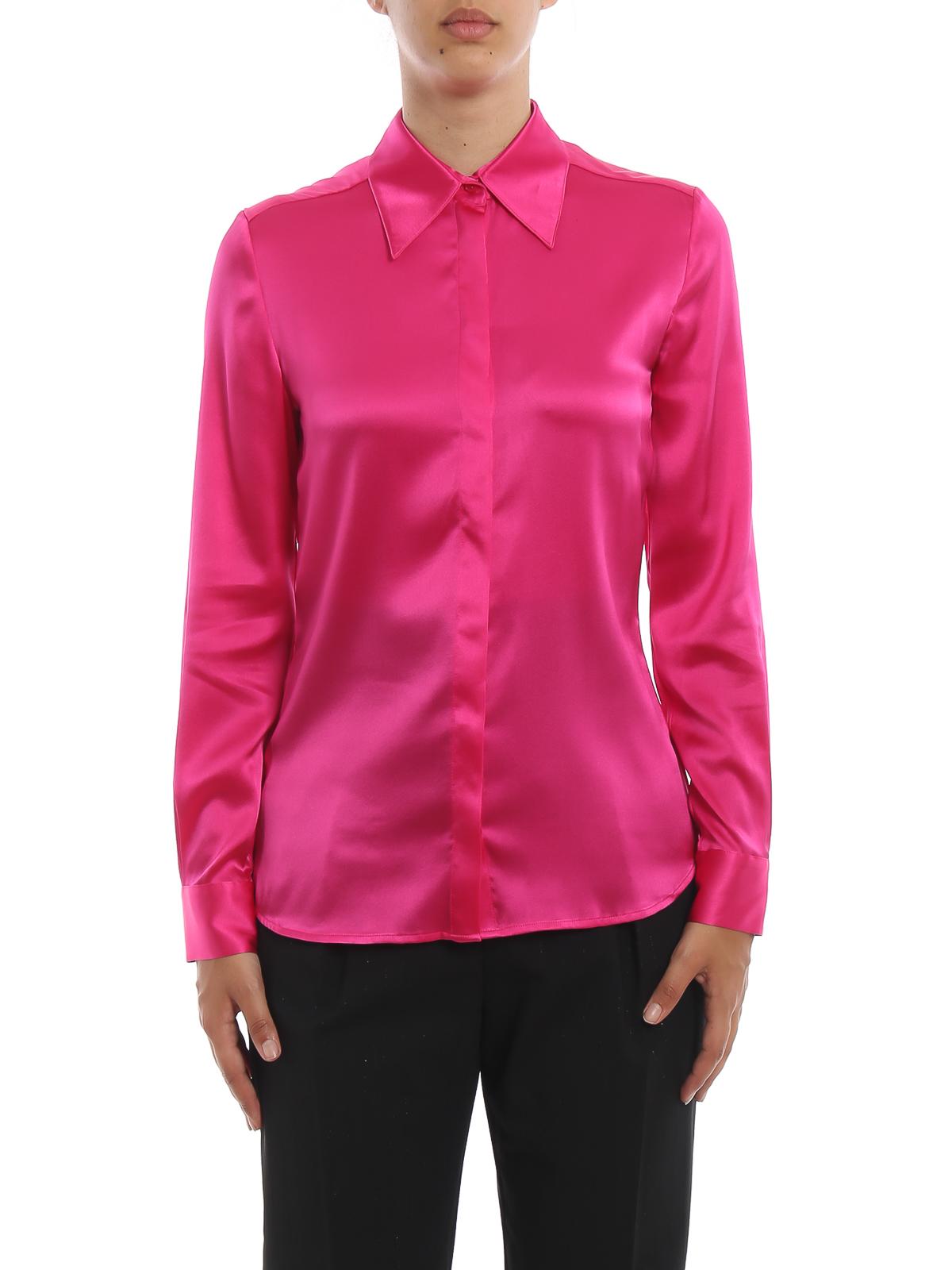 dark pink silk shirt