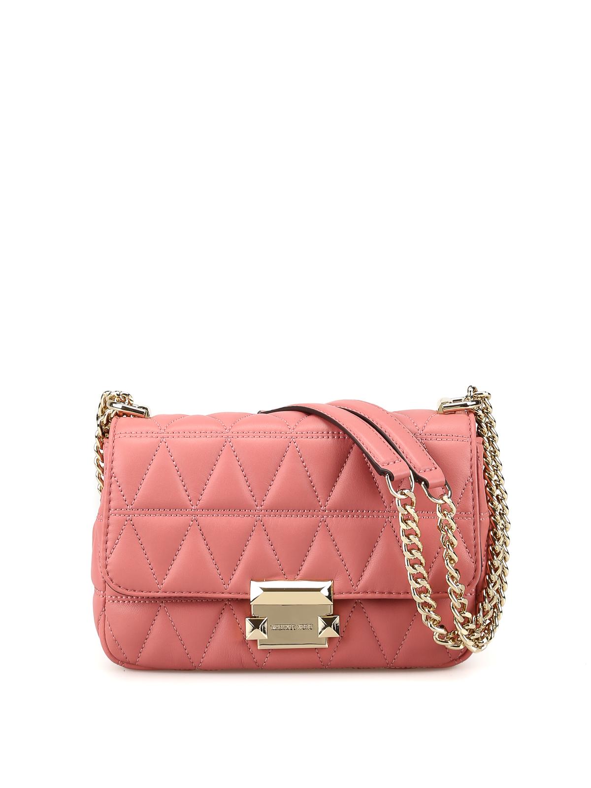 Michael Kors Leather Sloan Pink Quilted Small Shoulder Bag - Lyst