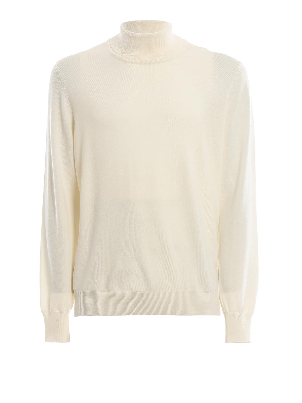 Fay Wool Turtleneck Sweater in White for Men - Lyst
