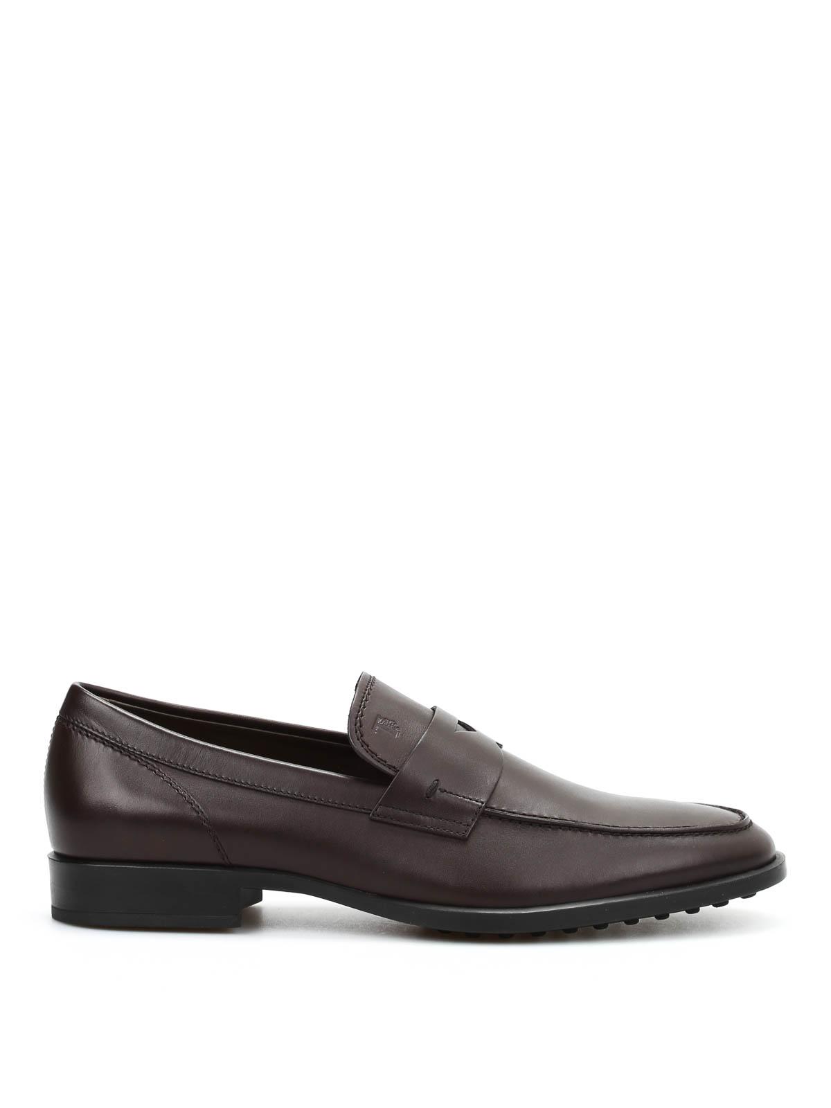Tod's Leather Loafers in Brown for Men - Lyst