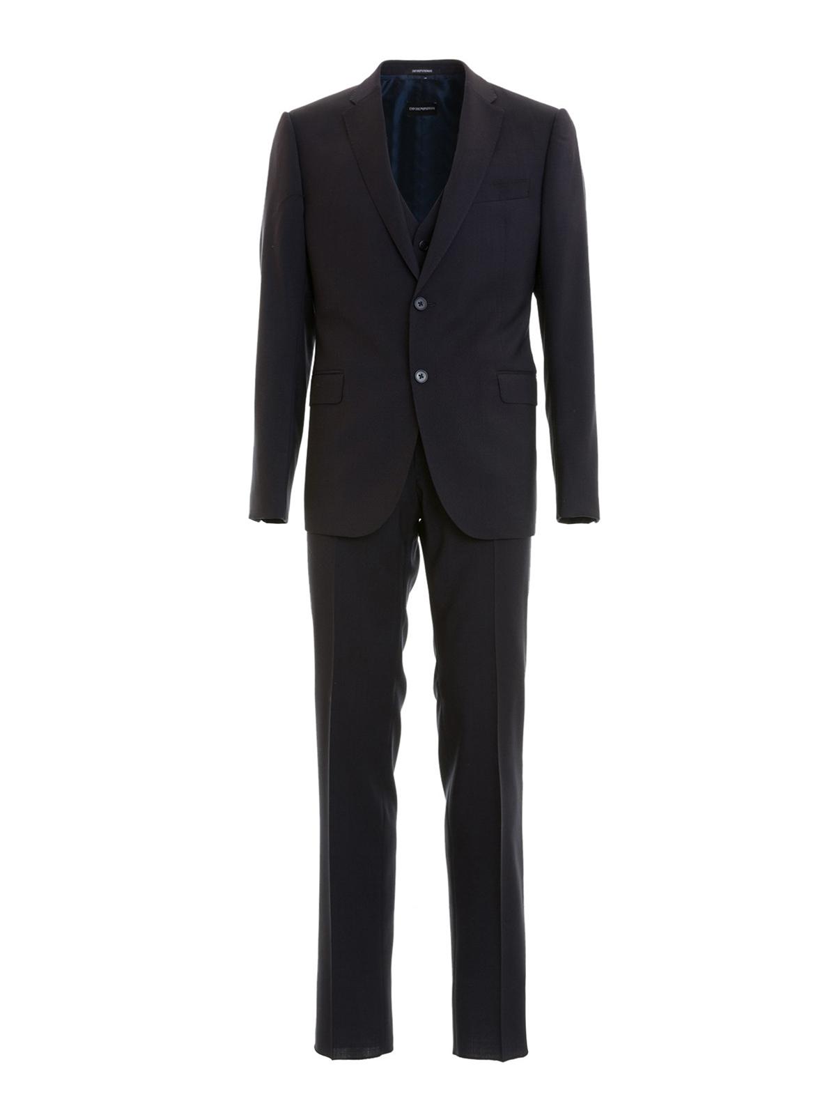 Emporio Armani M-line Three-piece Wool Suit in Dark Blue (Blue) for Men ...