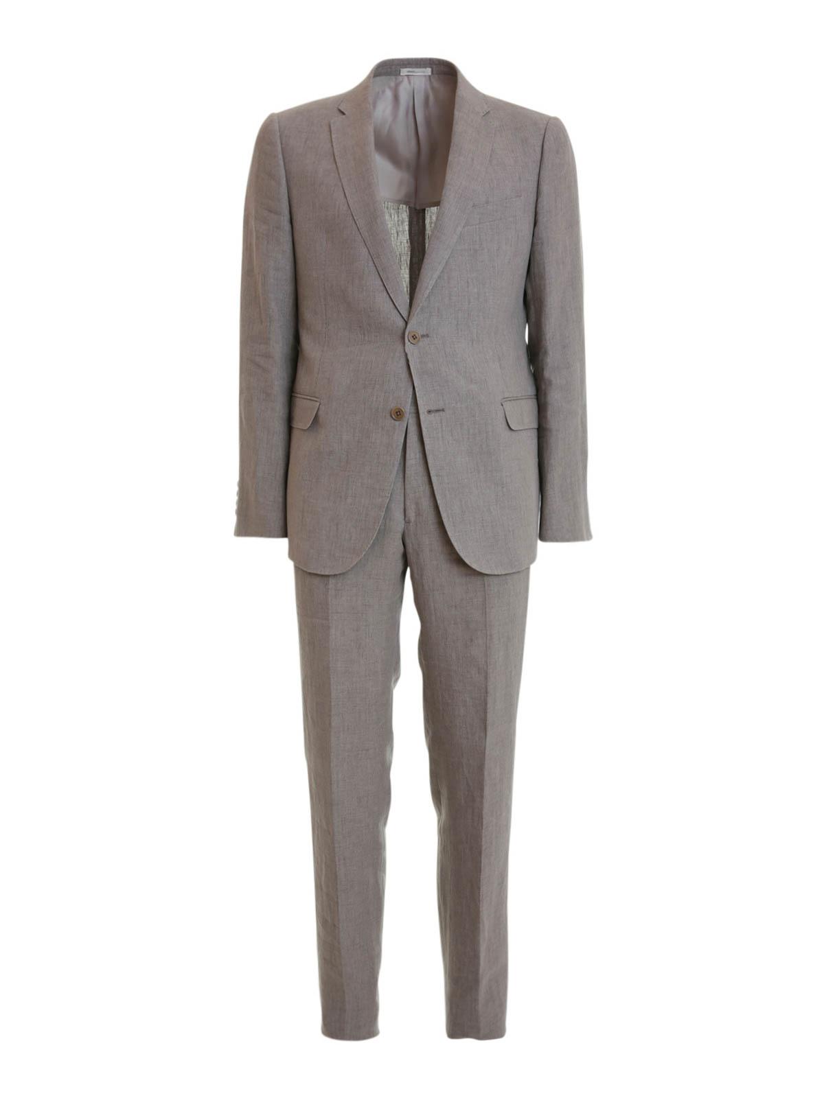 Armani Linen Suit in Grey (Gray) for Men Lyst