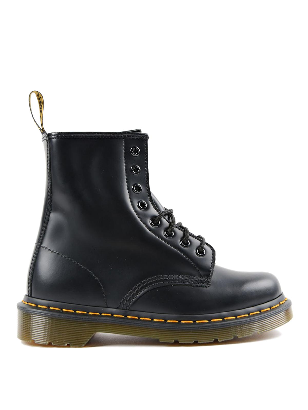 Dr. Martens Black Smooth Leather Combat Boots - Lyst