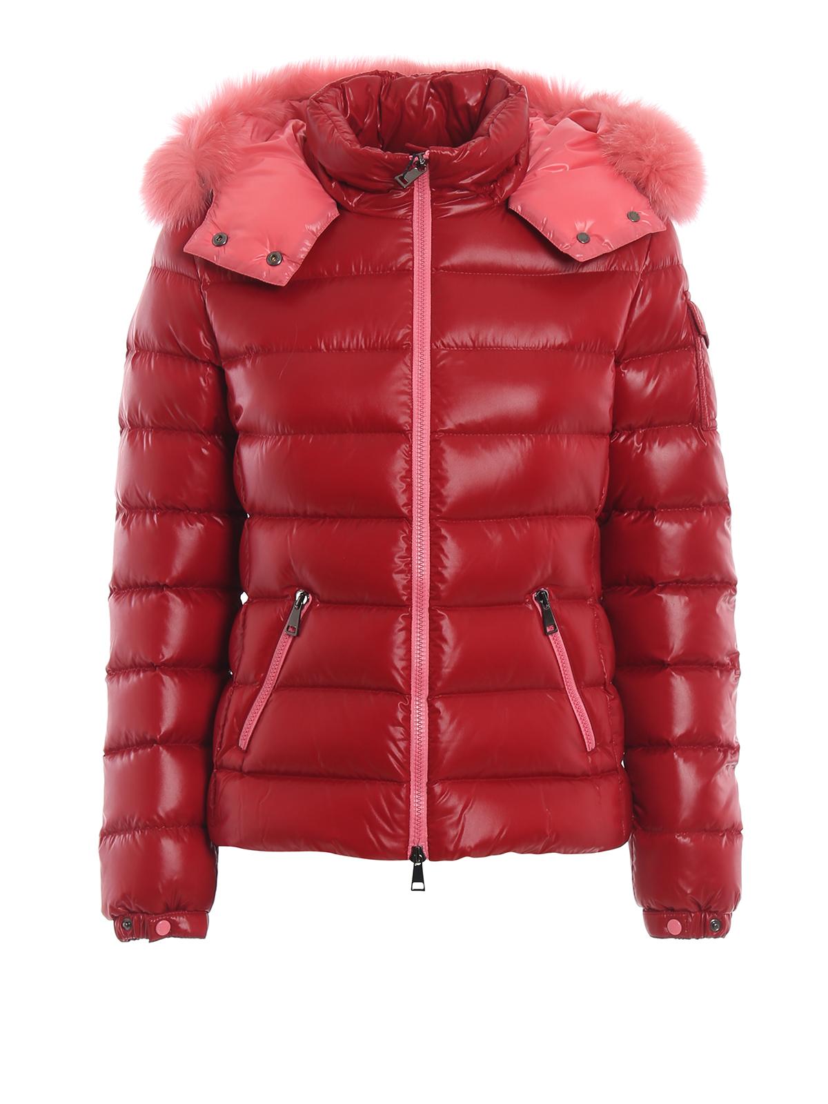red moncler jacket fur hood