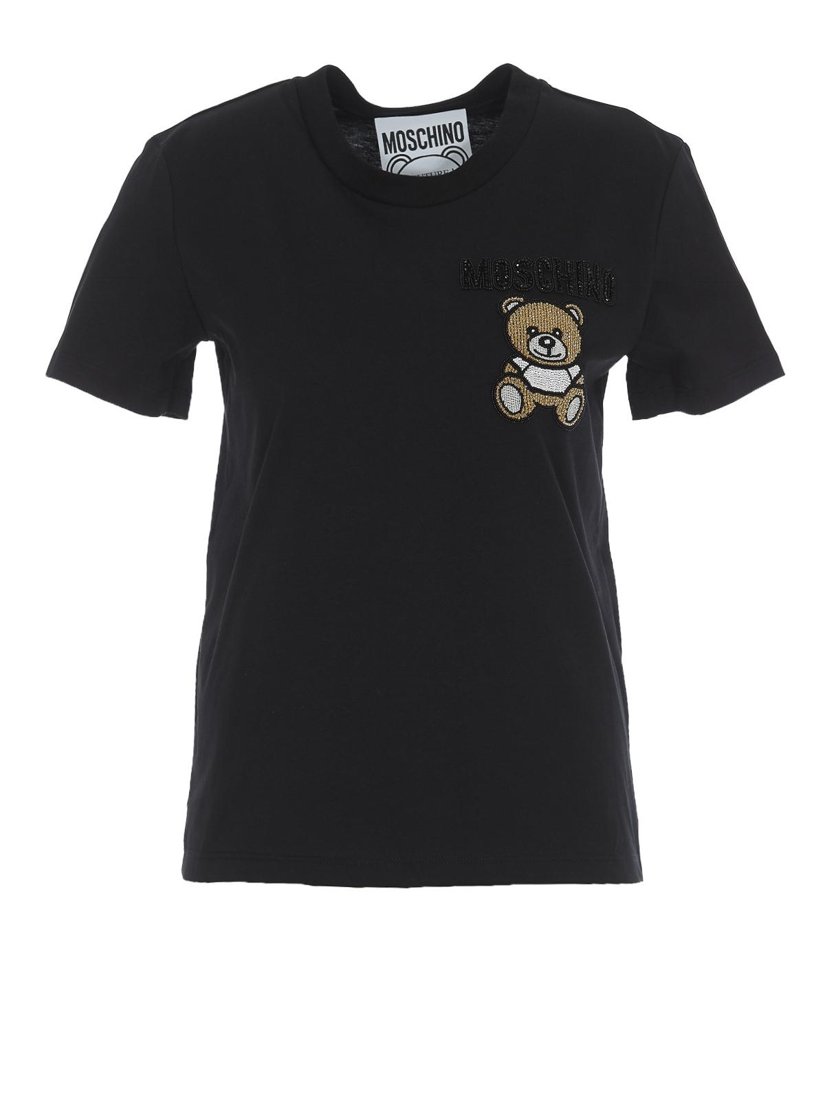 Moschino Cotton Teddy Bear Embroidery T-shirt in Black - Lyst