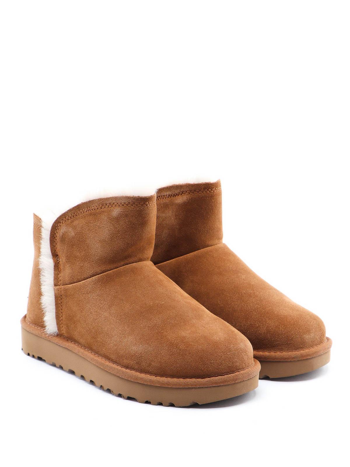 UGG Suede Classic Mini Fluff High-low Ankle Boots in Light Brown (Brown ...