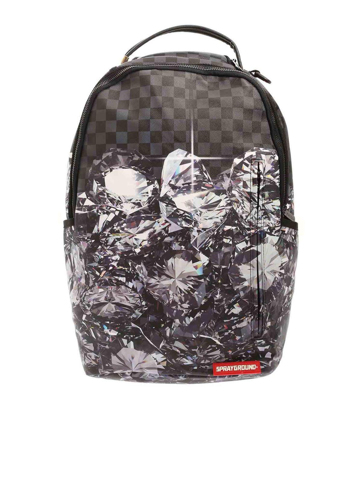 Sprayground Synthetic Too Many Carats Backpack In Black And Grey for