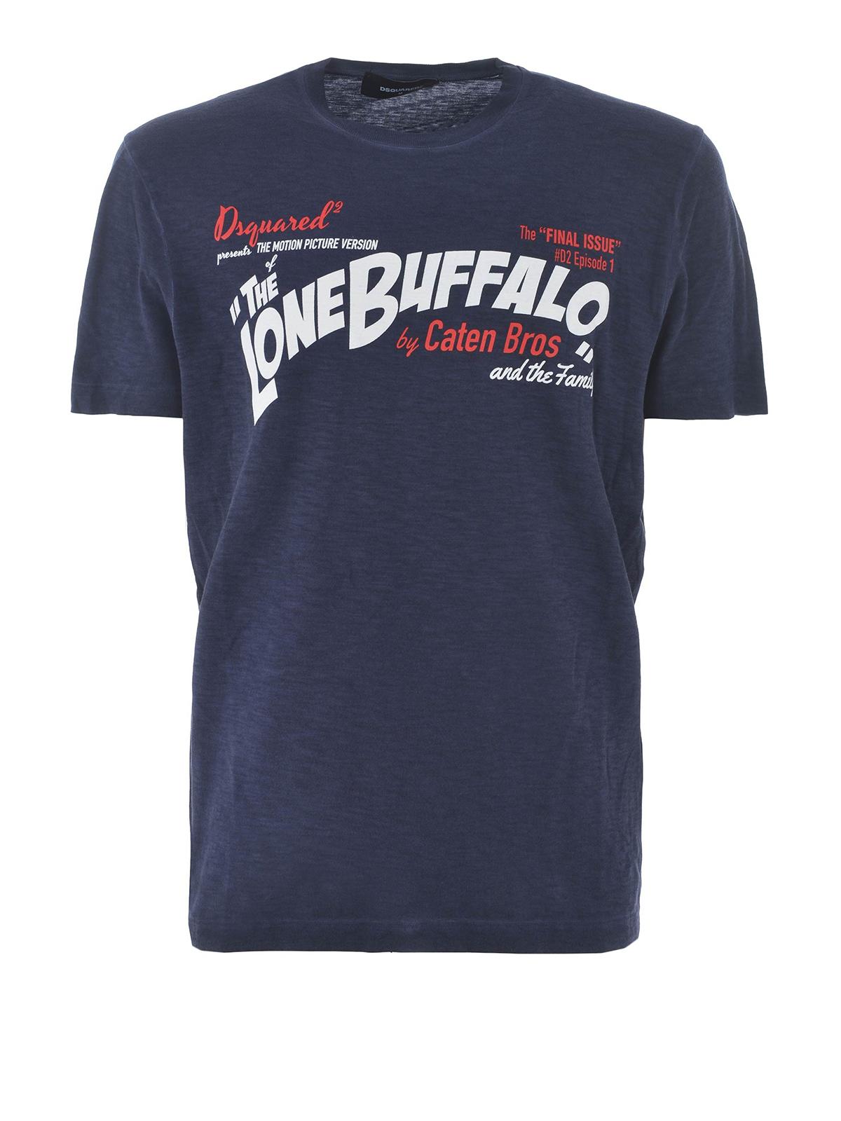 DSquaredÂ² Cotton Lone Buffalo Print Blue T-shirt for Men - Lyst