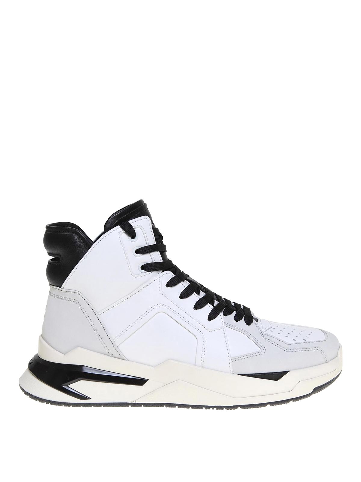 Balmain Leather B-ball Sneakers in White for Men - Lyst