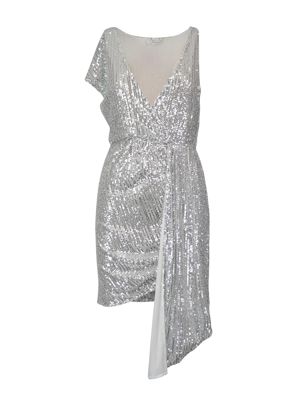 Patrizia Pepe Tulle Draped Sequin Mini Dress in Silver (Metallic) - Lyst