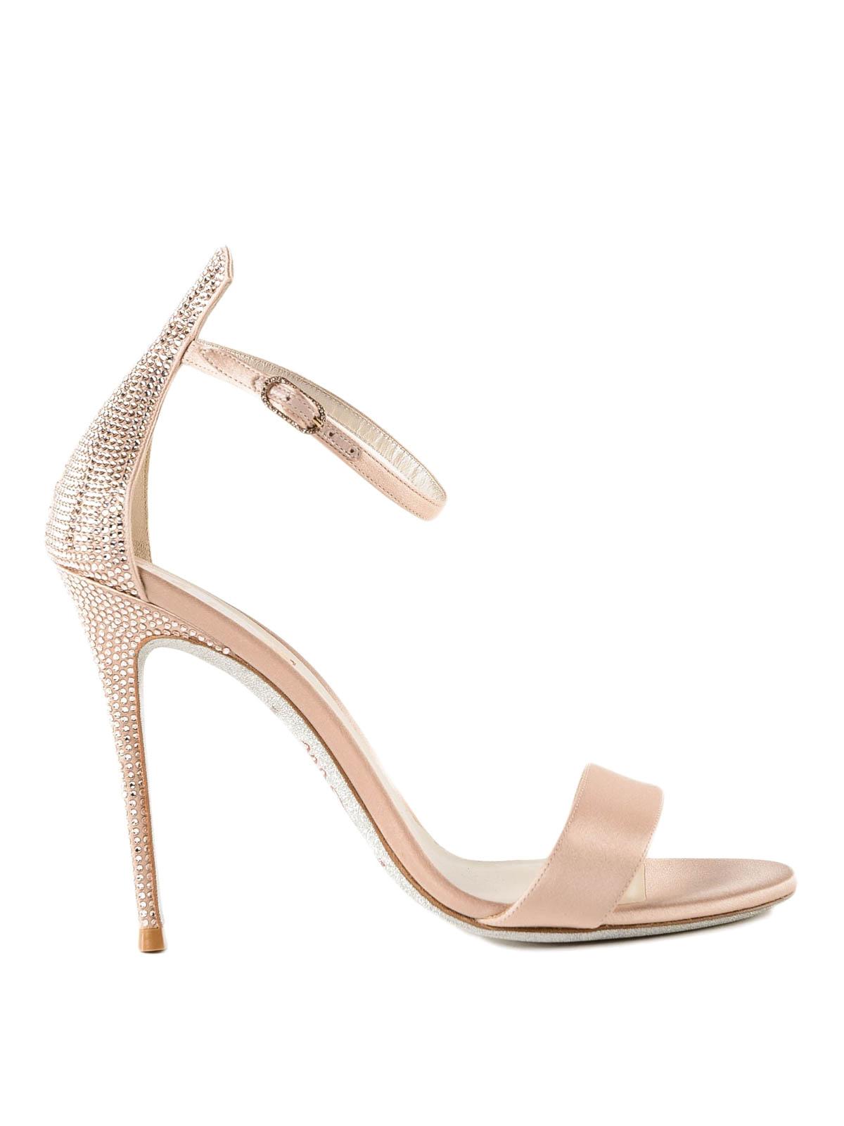 nude satin sandals
