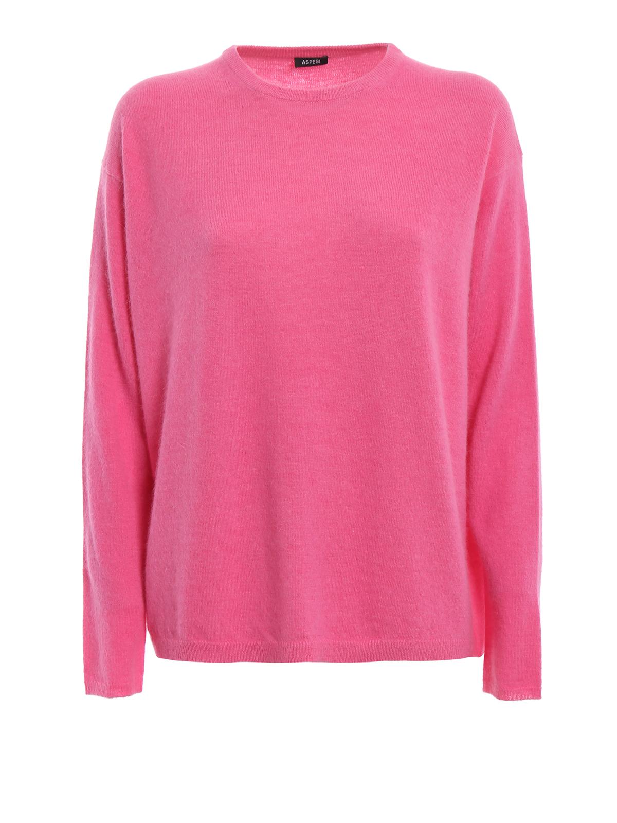 Aspesi Fluo Pink Wool And Angora Sweater - Lyst