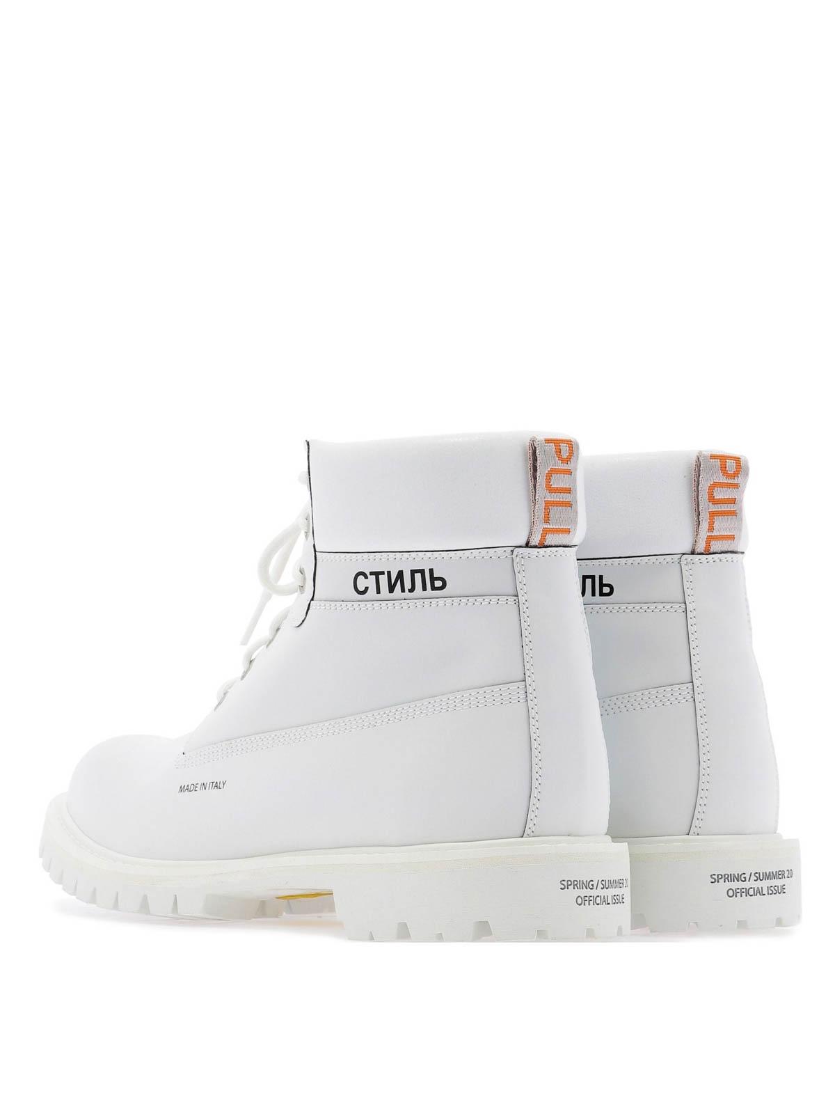 preston leather and logo ankle boot