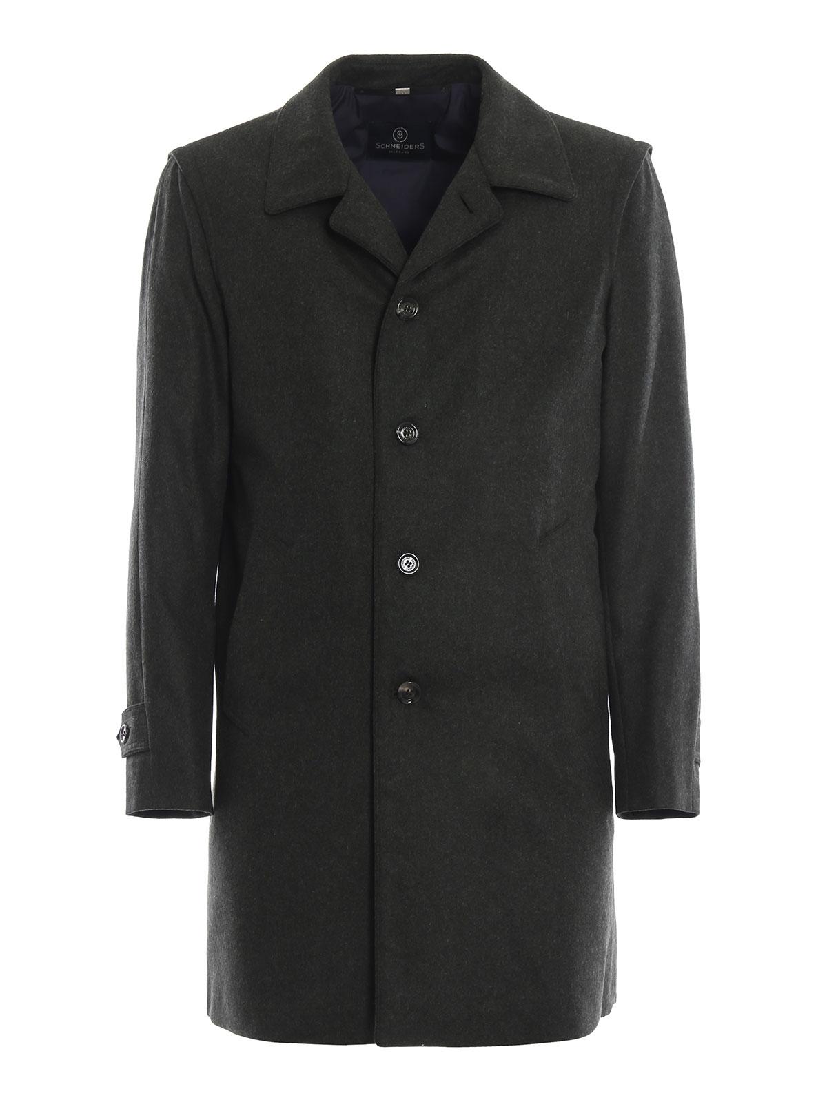 Schneiders Forest Green Classic Loden Wool Blend Coat for Men - Lyst