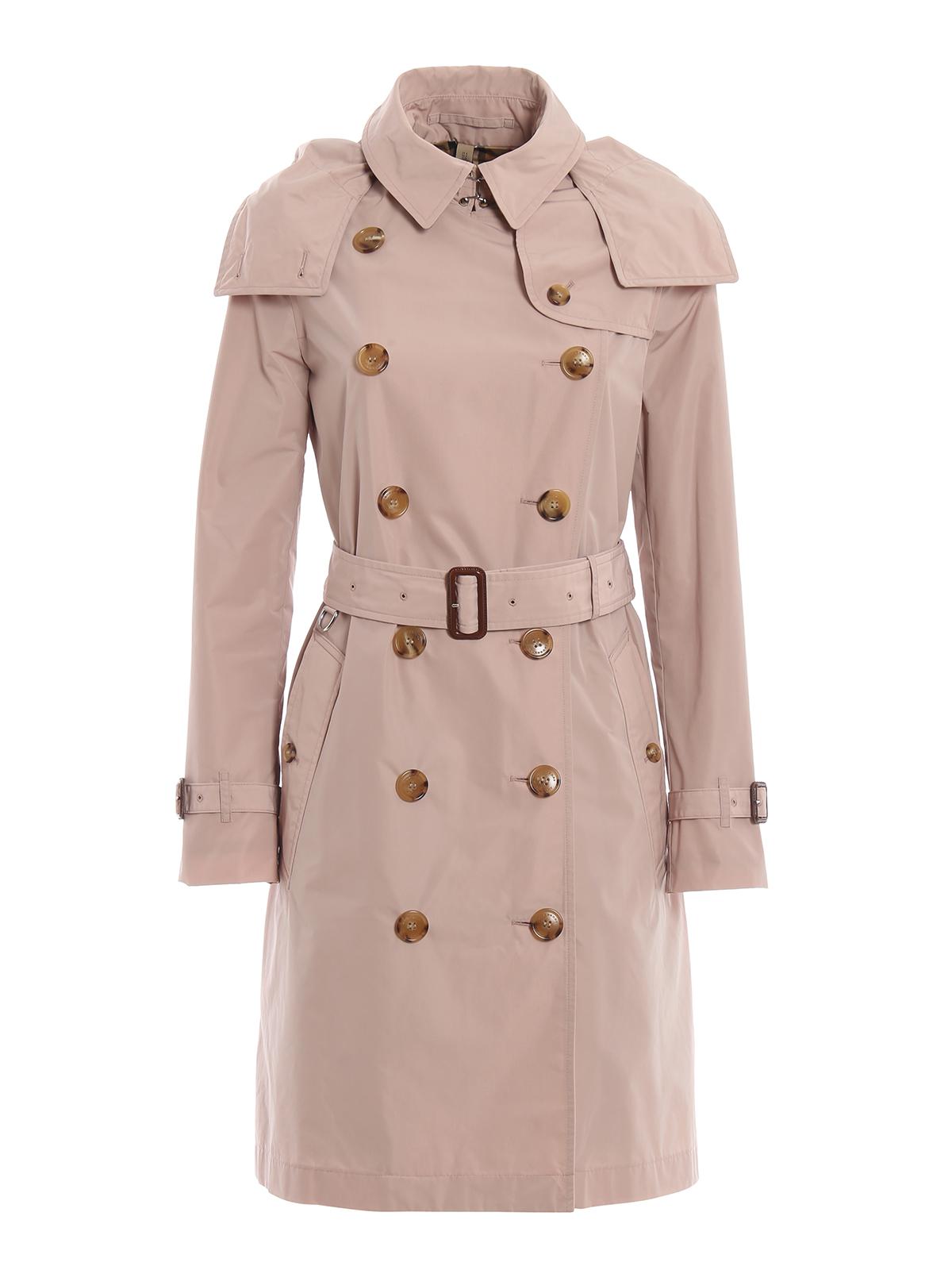 Burberry Leather Kensington Taffeta Trench Coat in Light Pink (Pink) - Lyst