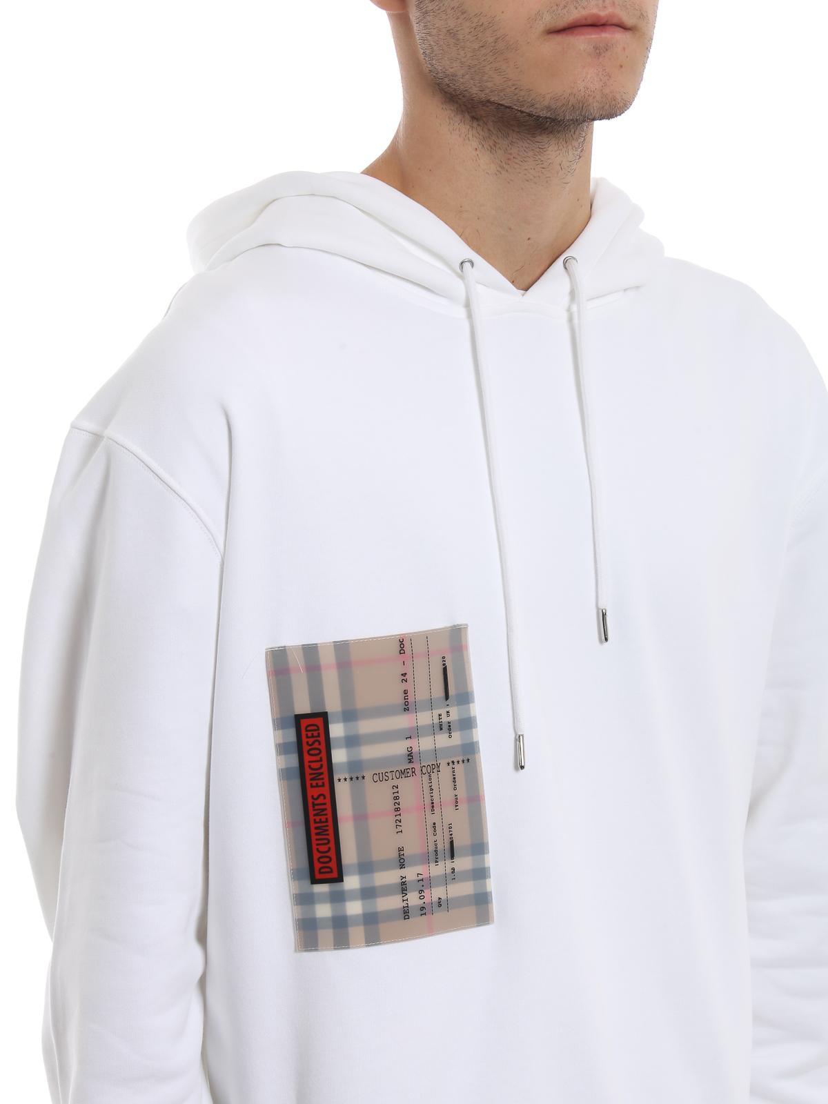 Burberry Cotton Checker White Oversize Hoodie for Men - Lyst