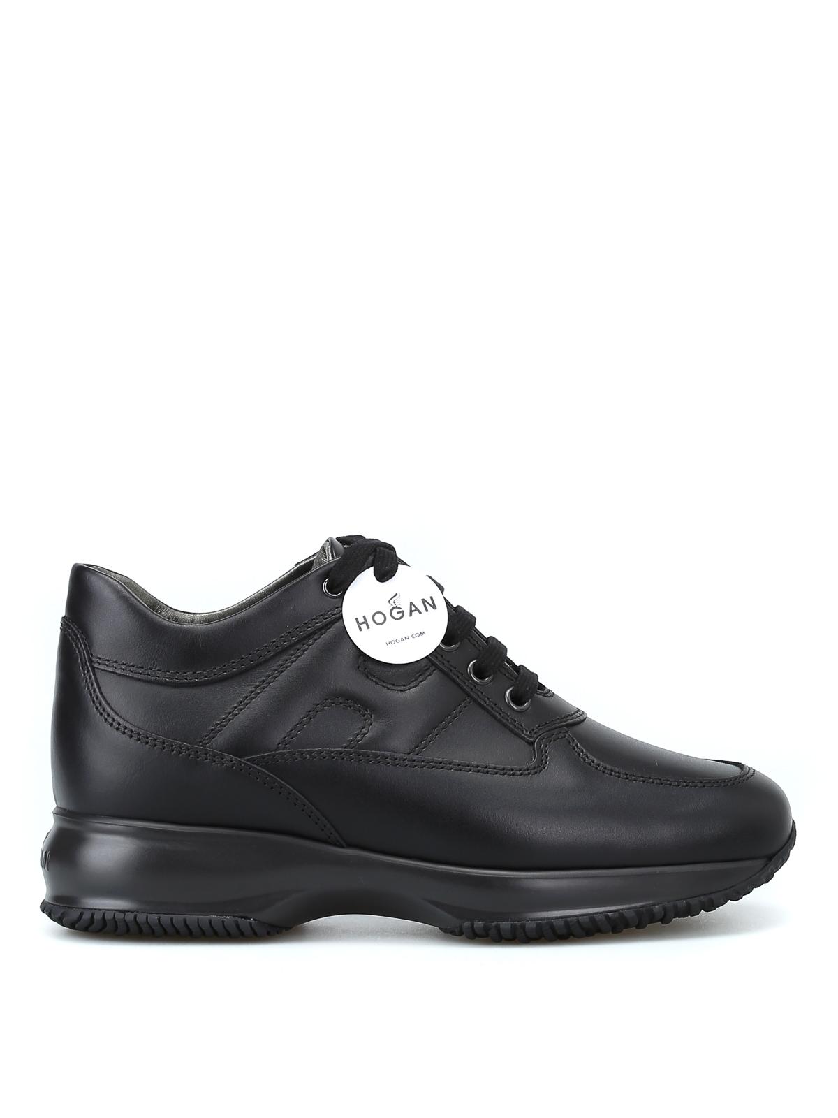 Hogan Interactive Black Leather Lace-up Sneakers - Lyst