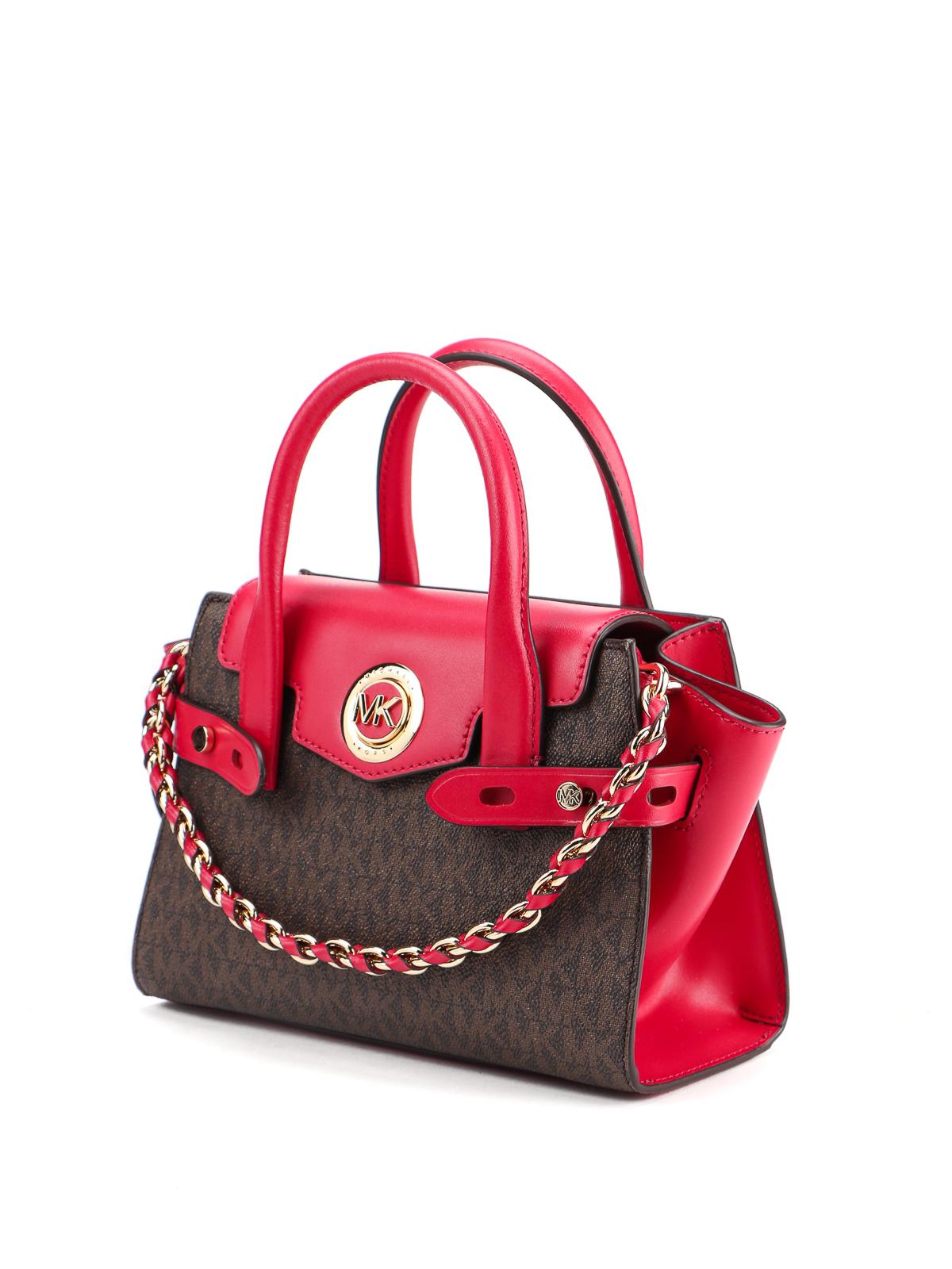 Michael Kors Leather Extrasmall Carmen Bag in Red Lyst