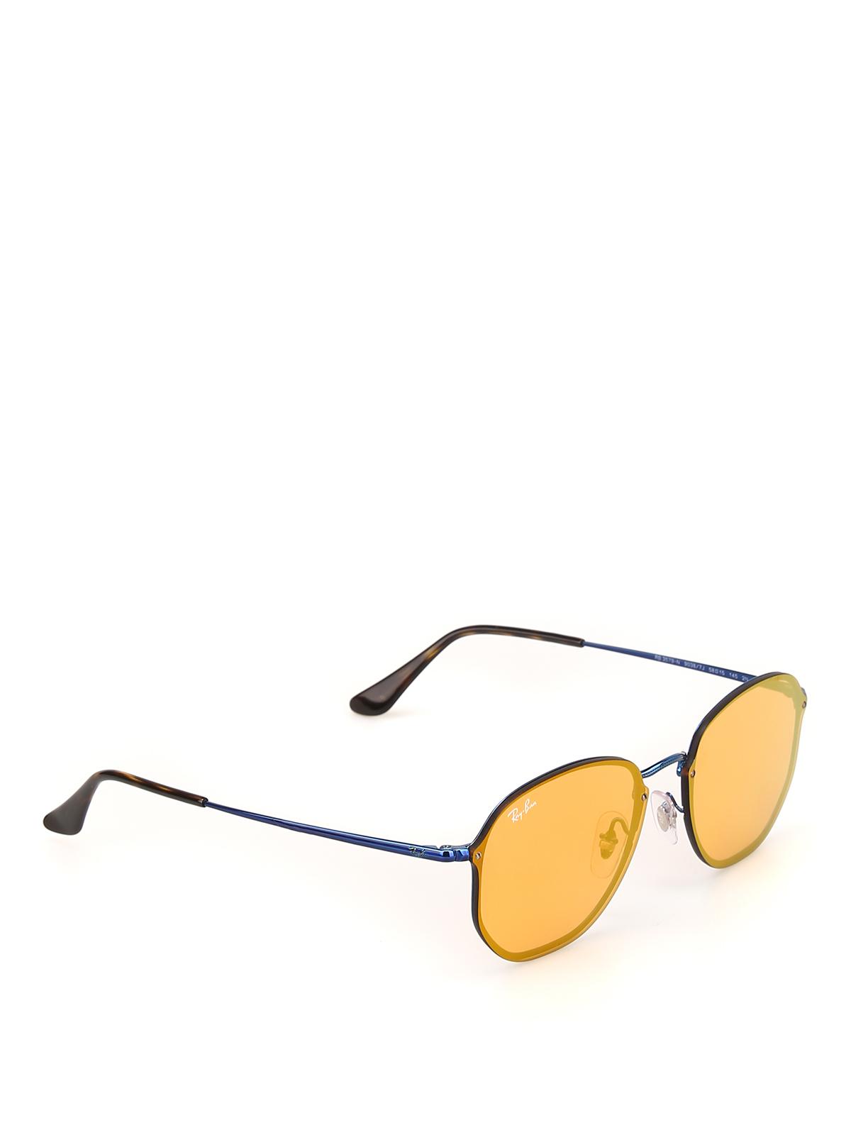 ray ban blue hexagonal sunglasses
