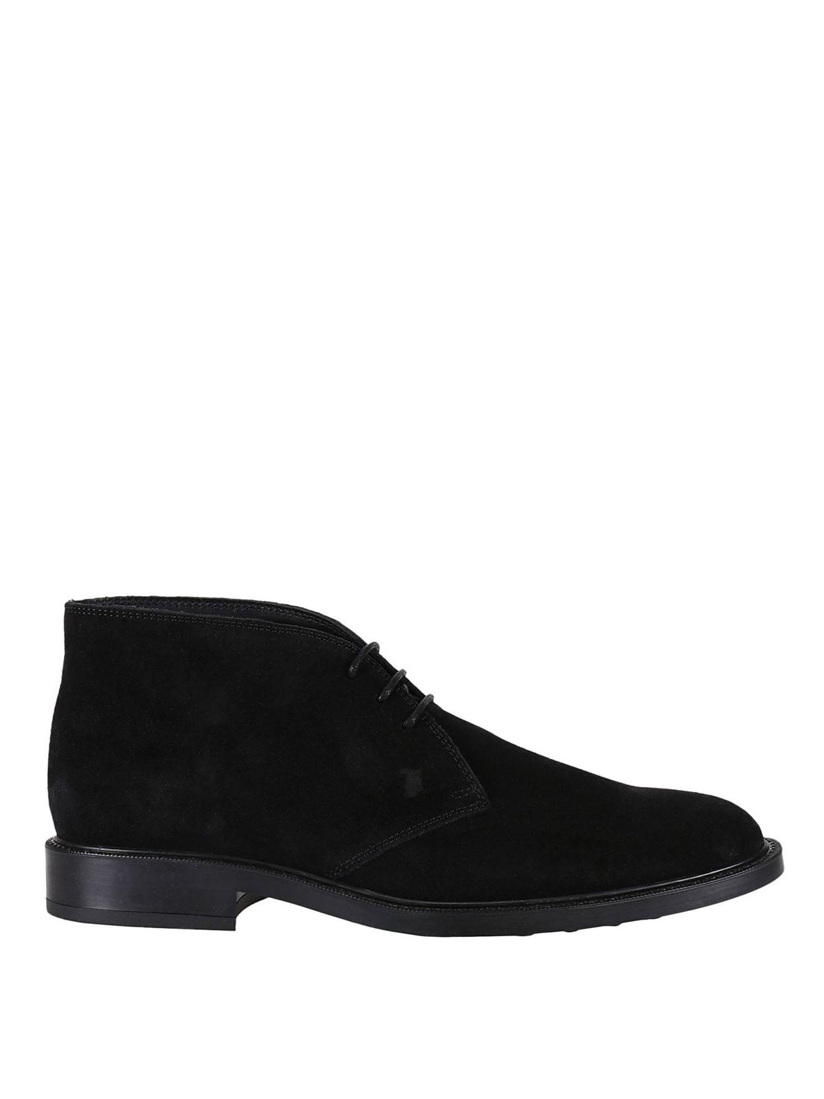 Tod's Black Suede Desert Boots for Men - Lyst