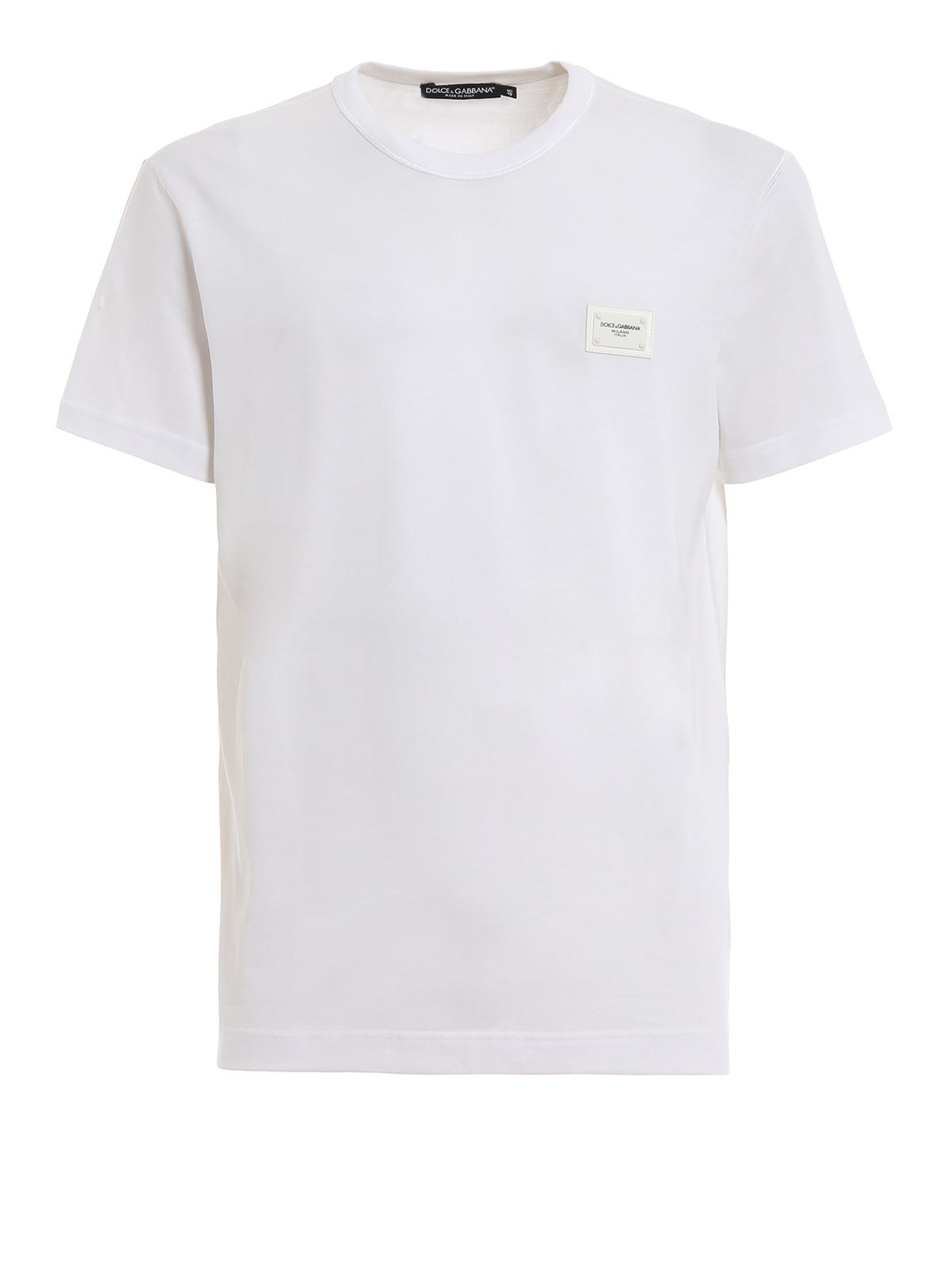 Dolce & Gabbana Cotton Logo Plaque White T-Shirt for Men